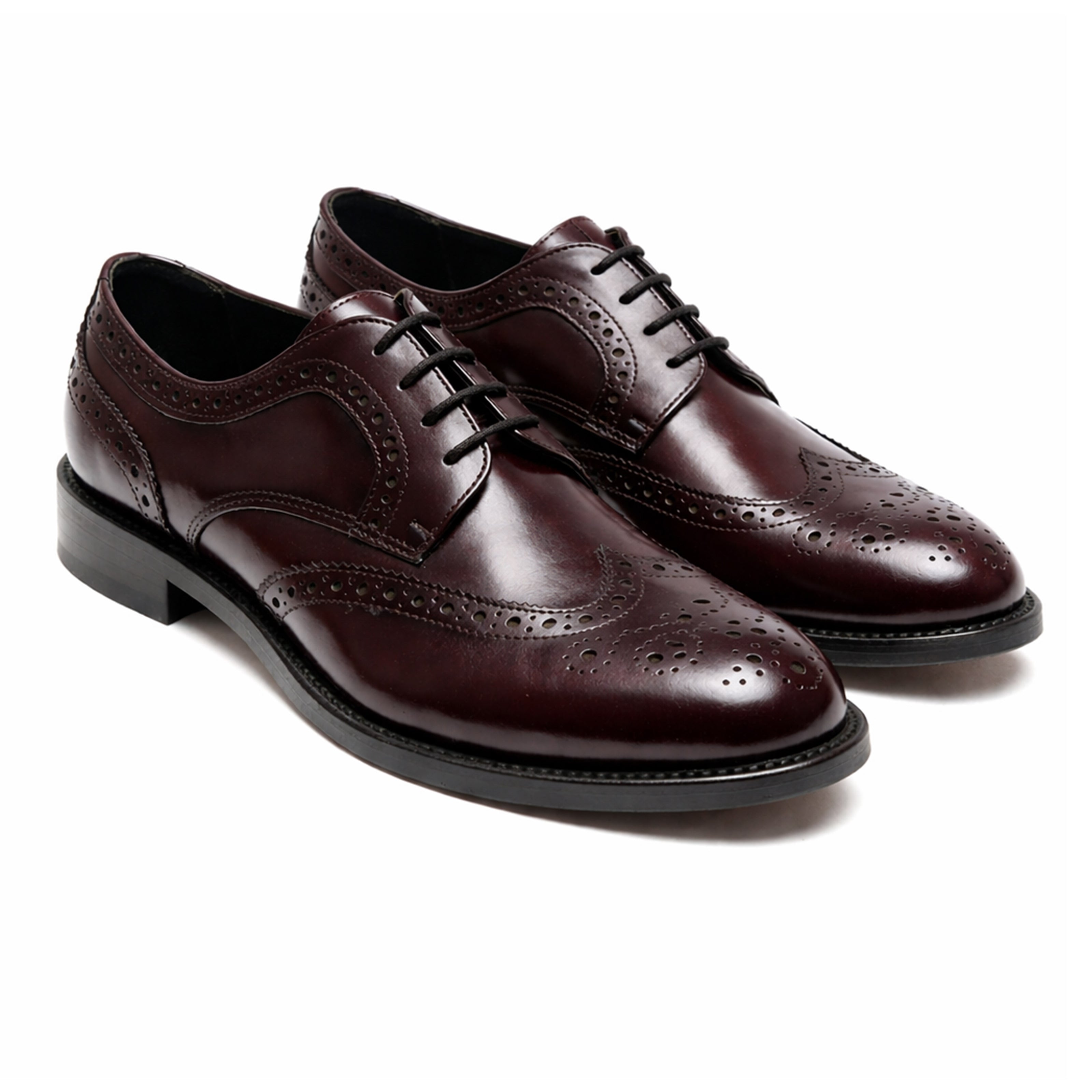 Scarpe - Derby brogue da uomo in vitello spazzolato ricamato
