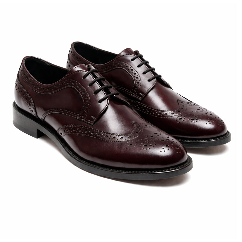 Scarpe - Derby brogue da uomo in vitello spazzolato ricamato