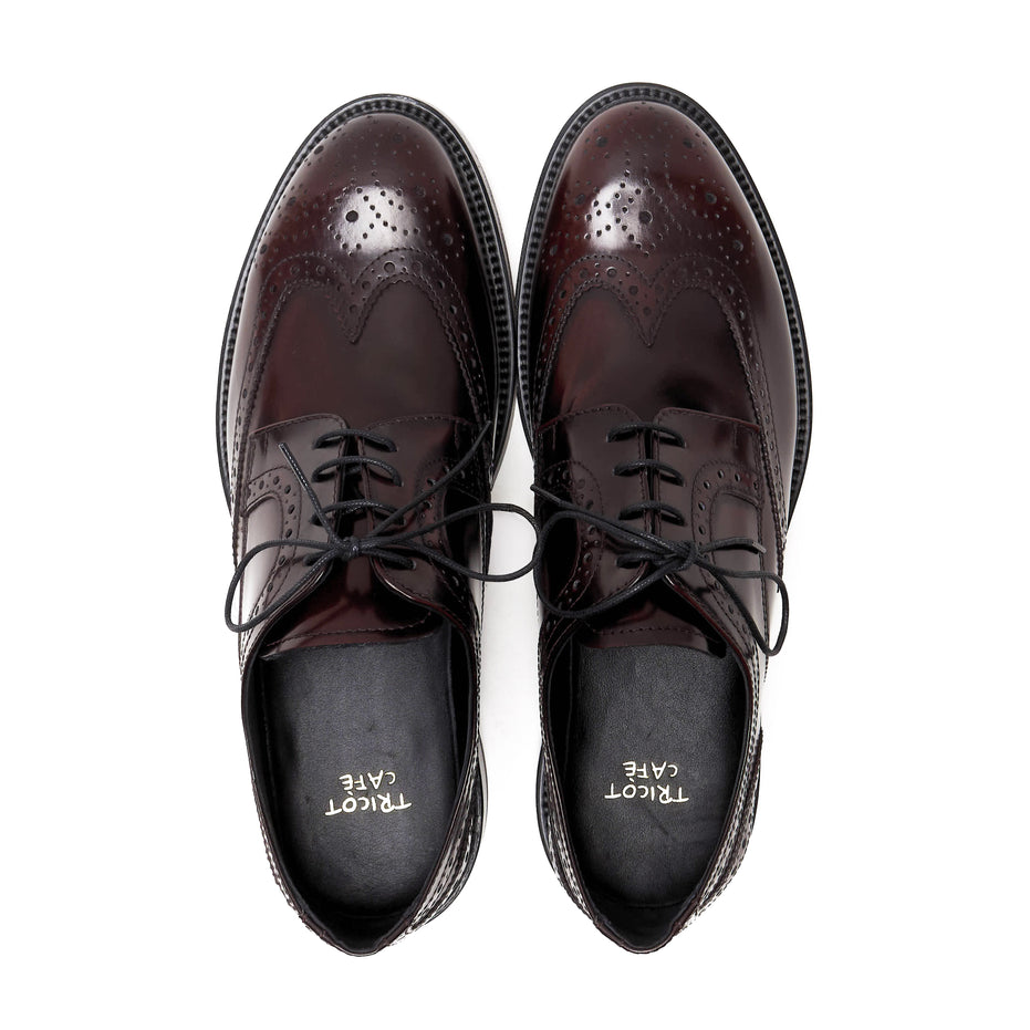 Scarpe - Derby brogue da uomo in vitello spazzolato ricamato