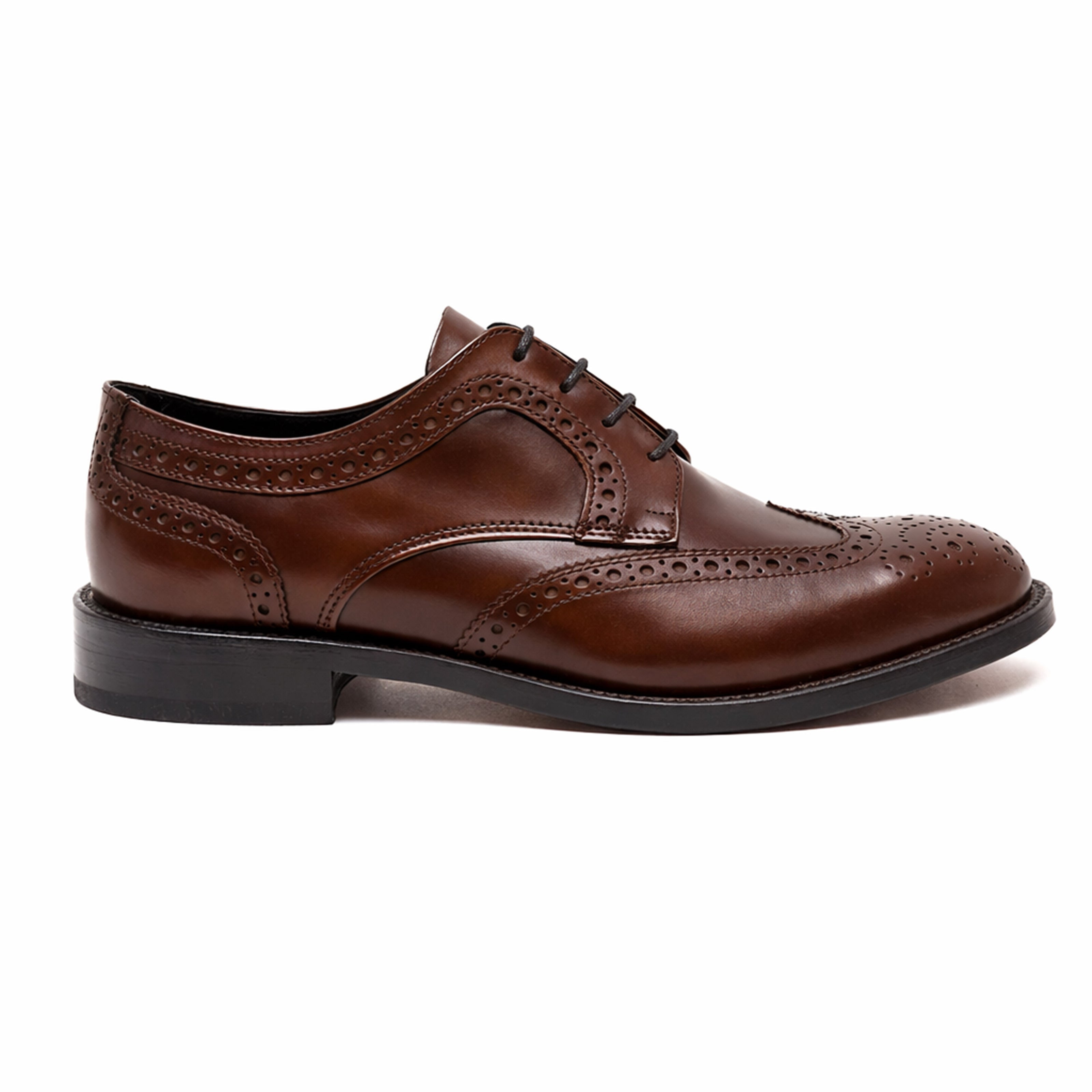 Scarpe - Derby brogue da uomo in vitello spazzolato ricamato