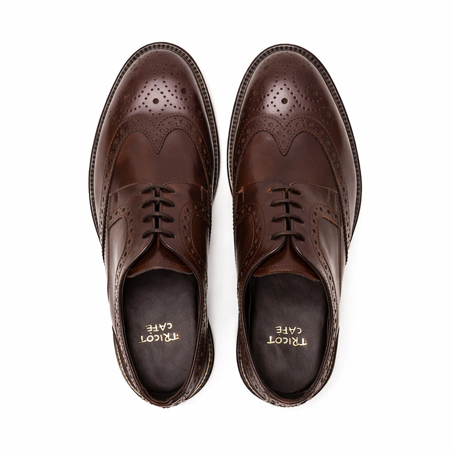 Scarpe - Derby brogue da uomo in vitello spazzolato ricamato
