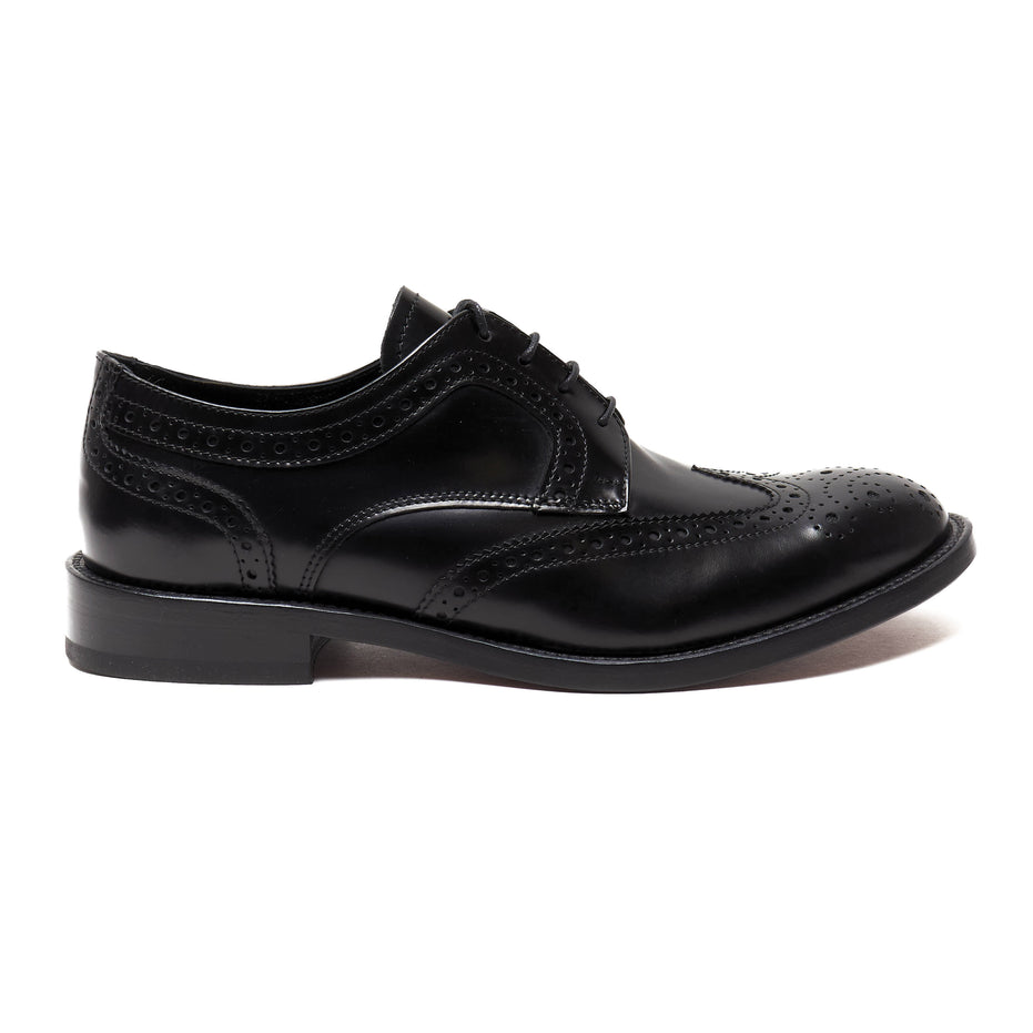 Scarpe - Derby brogue da uomo in vitello spazzolato ricamato