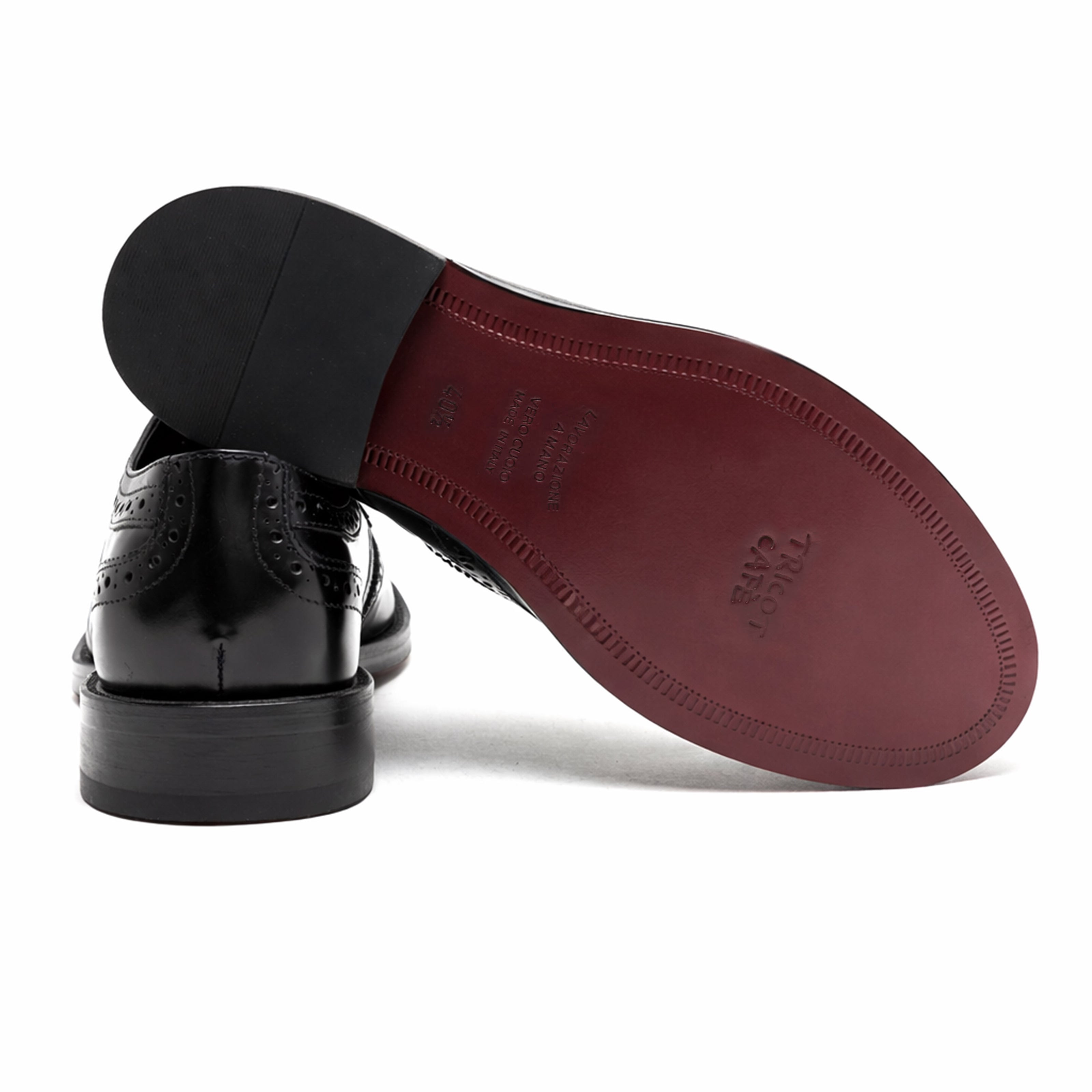 Scarpe - Derby brogue da uomo in vitello spazzolato ricamato