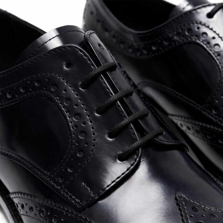 Scarpe - Derby brogue da uomo in vitello spazzolato ricamato