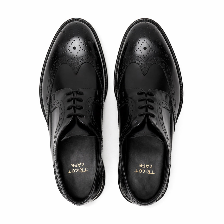 Scarpe - Derby brogue da uomo in vitello spazzolato ricamato