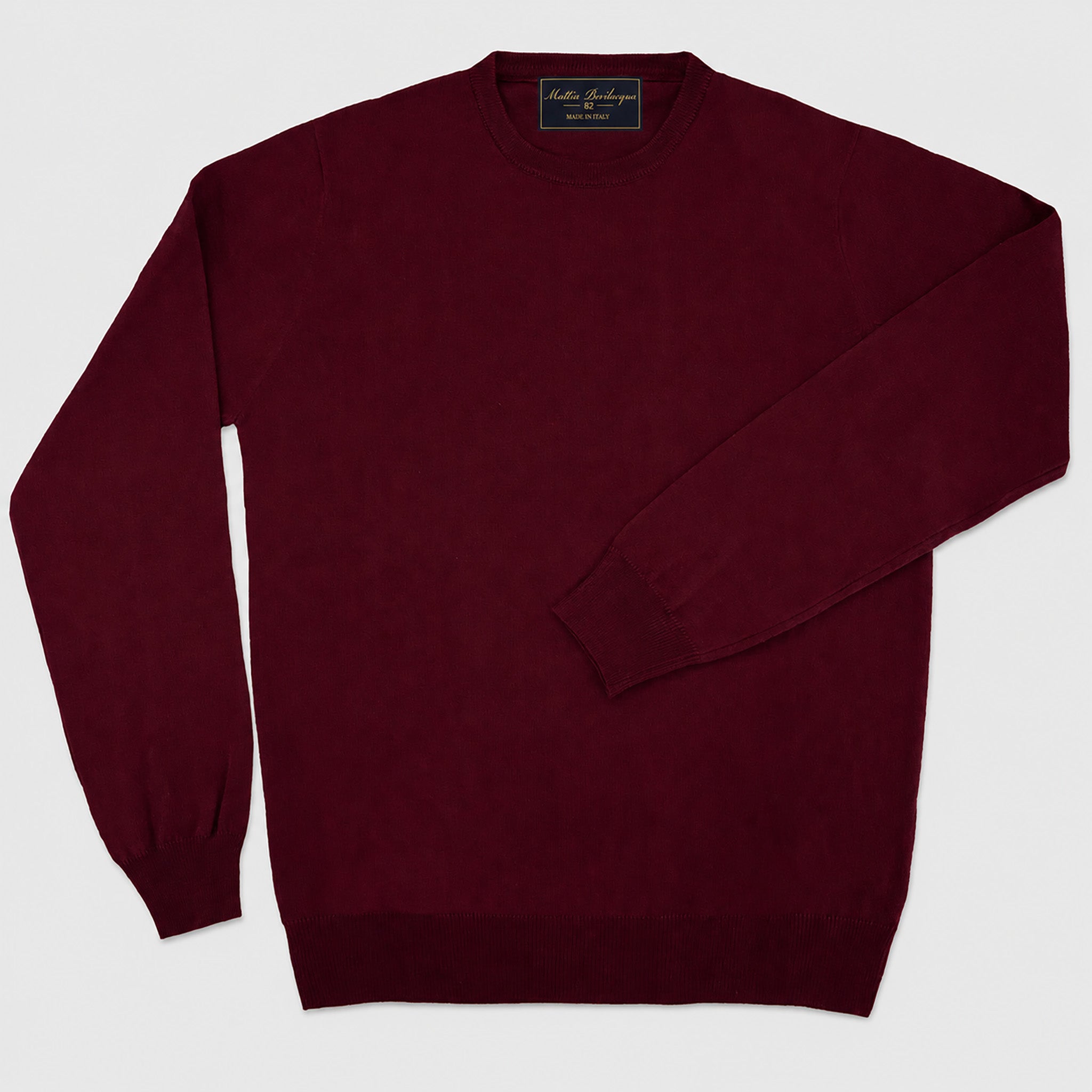 Maglione girocollo da uomo in lana extrafine merino – Finezza 12