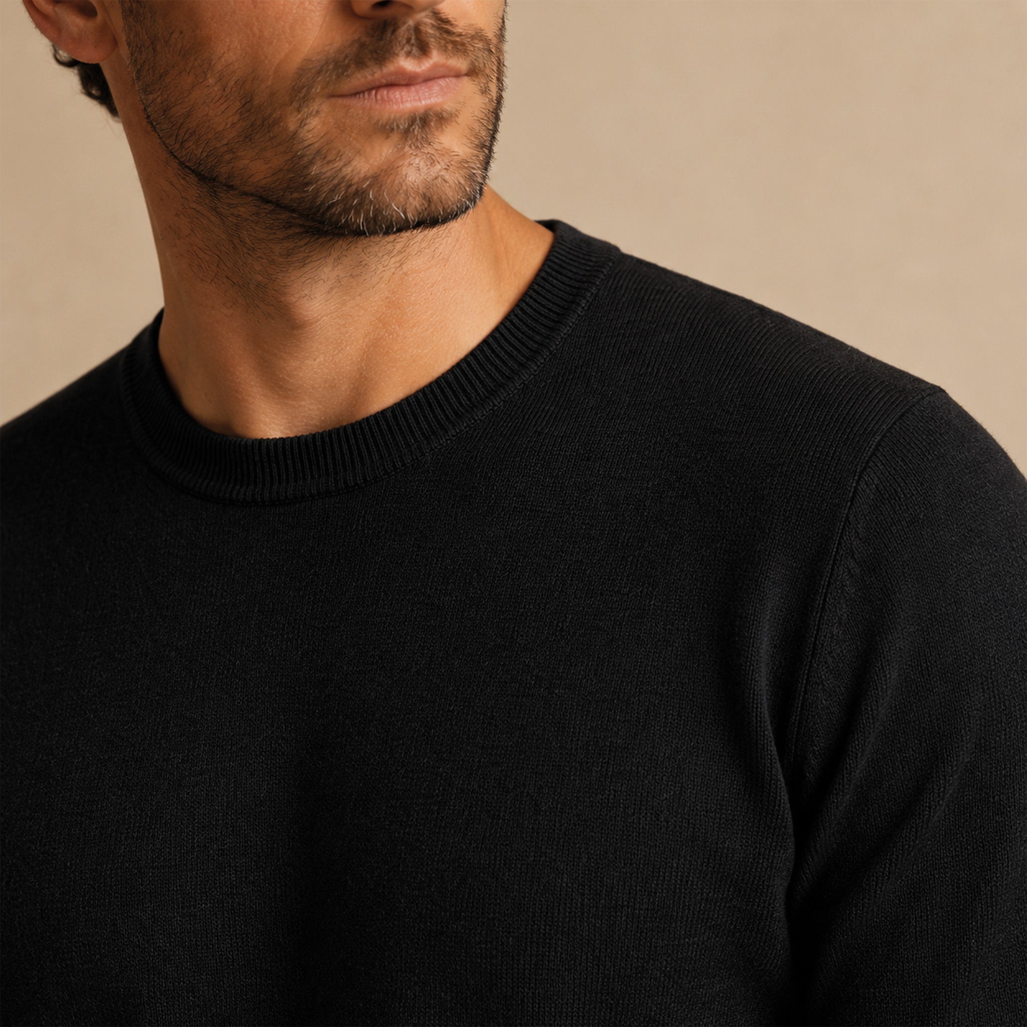 Maglione girocollo da uomo in lana extrafine merino – Finezza 12