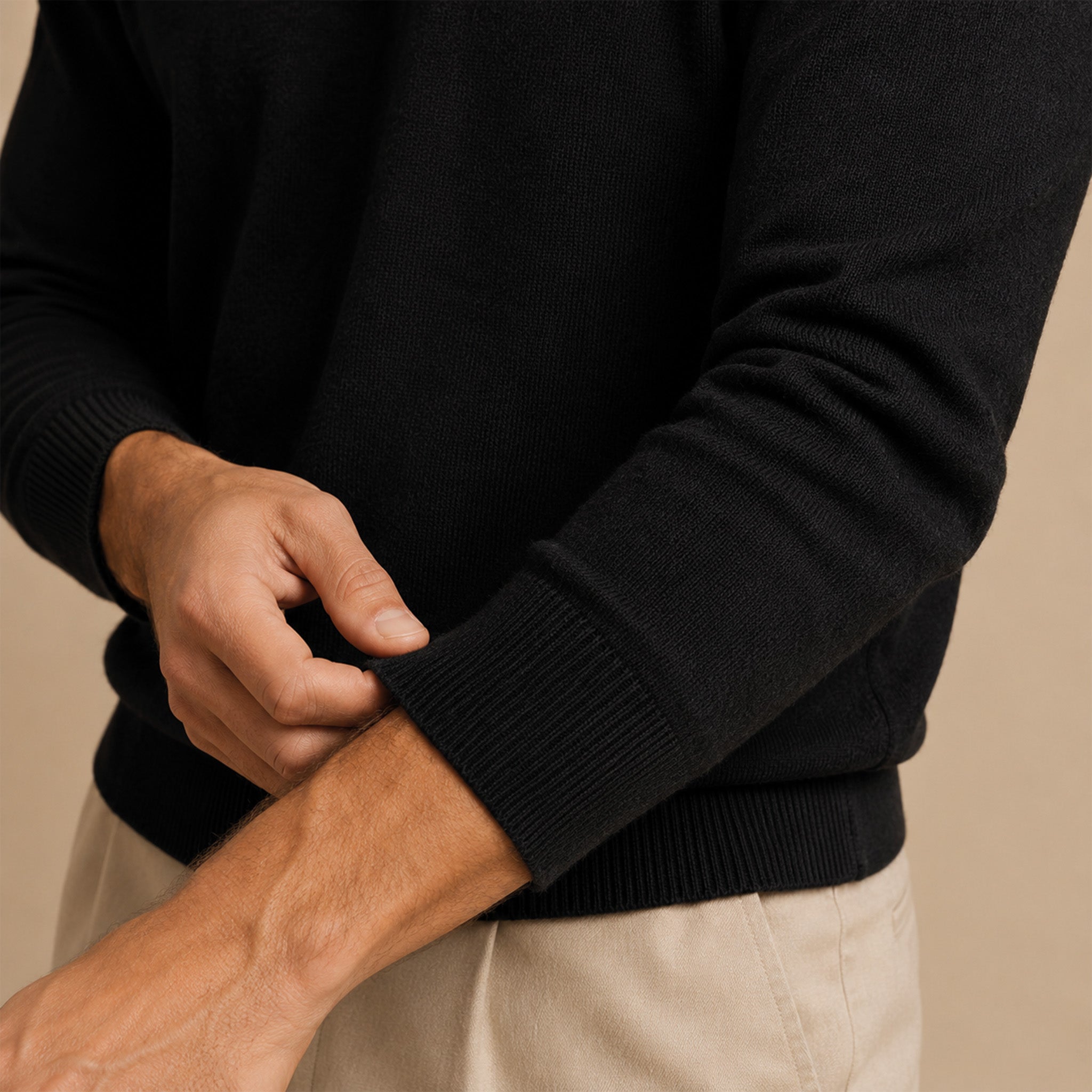 Maglione girocollo da uomo in lana extrafine merino – Finezza 12