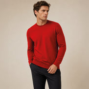 Maglione girocollo da uomo in 100% Lana Merino Superfine – Finezza 18