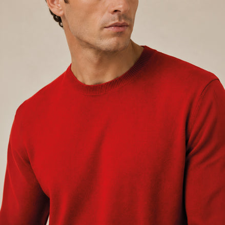 Maglione girocollo da uomo in 100% Lana Merino Superfine – Finezza 18