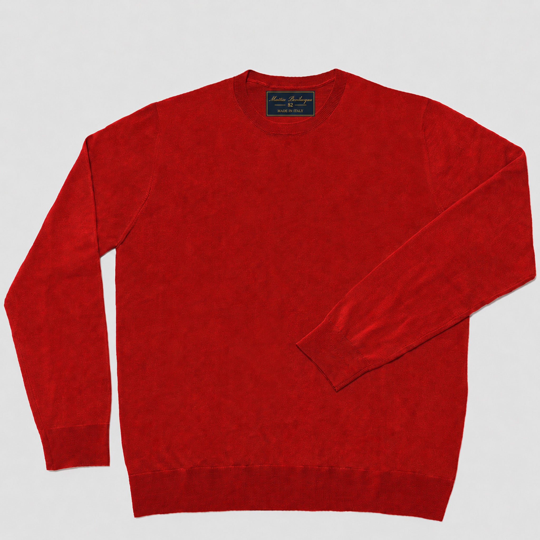 Maglione girocollo da uomo in 100% Lana Merino Superfine – Finezza 18