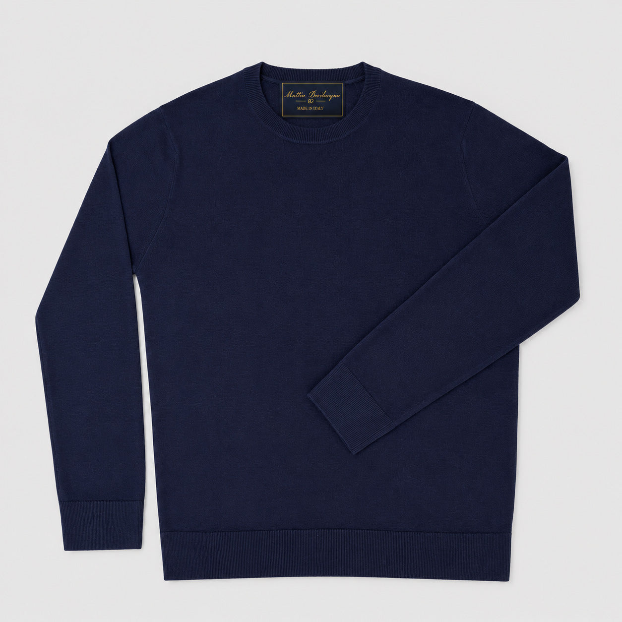Maglione girocollo da uomo in 100% Lana Merino Superfine – Finezza 18