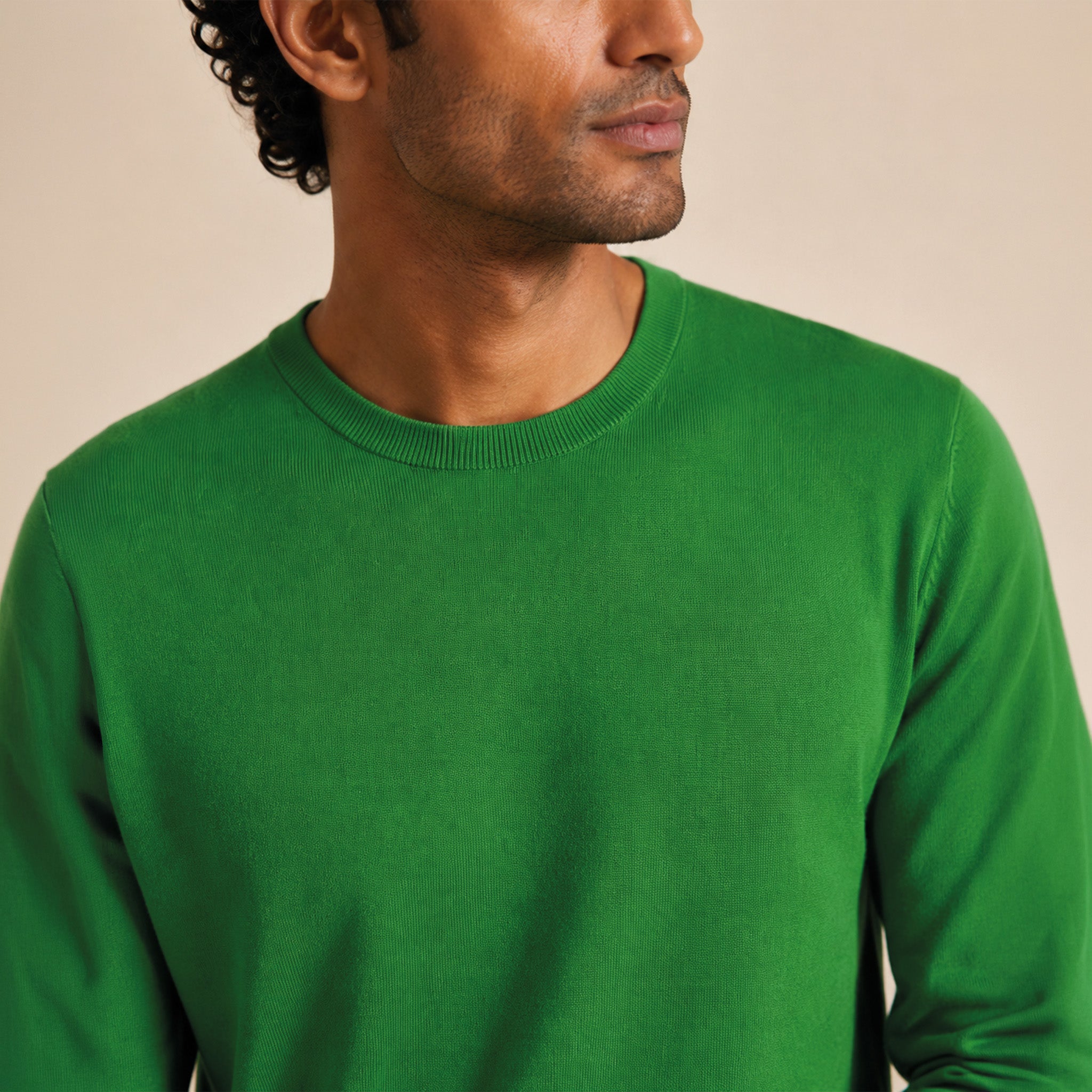Maglione girocollo da uomo in 100% Lana Merino Superfine – Finezza 18