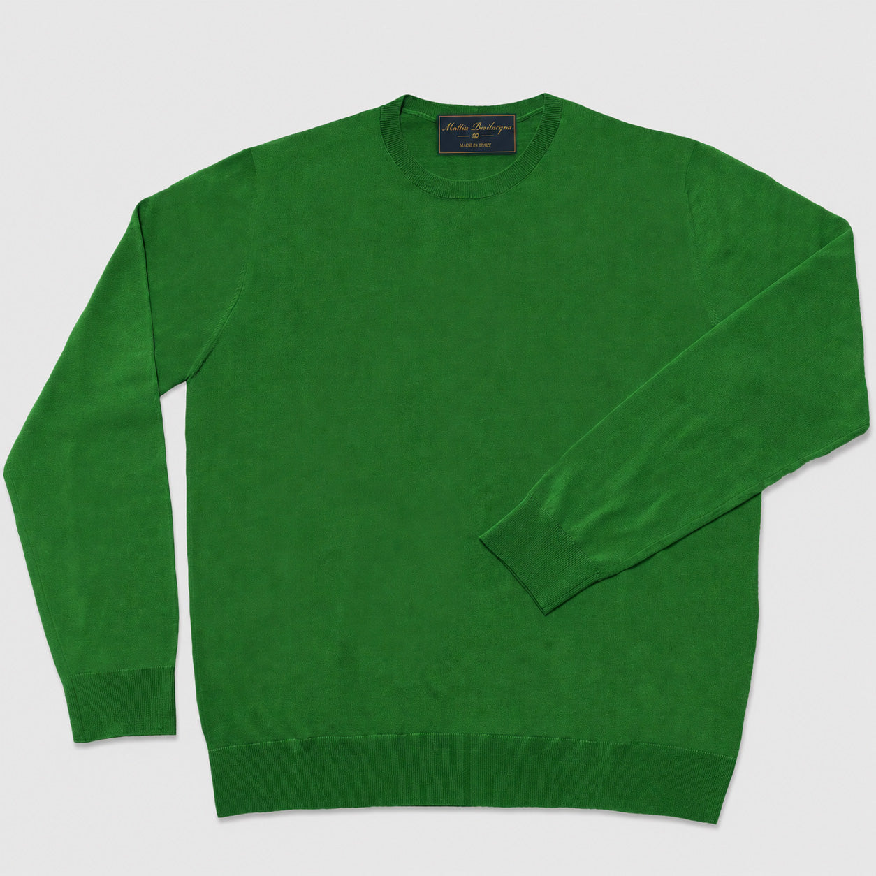 Maglione girocollo da uomo in 100% Lana Merino Superfine – Finezza 18