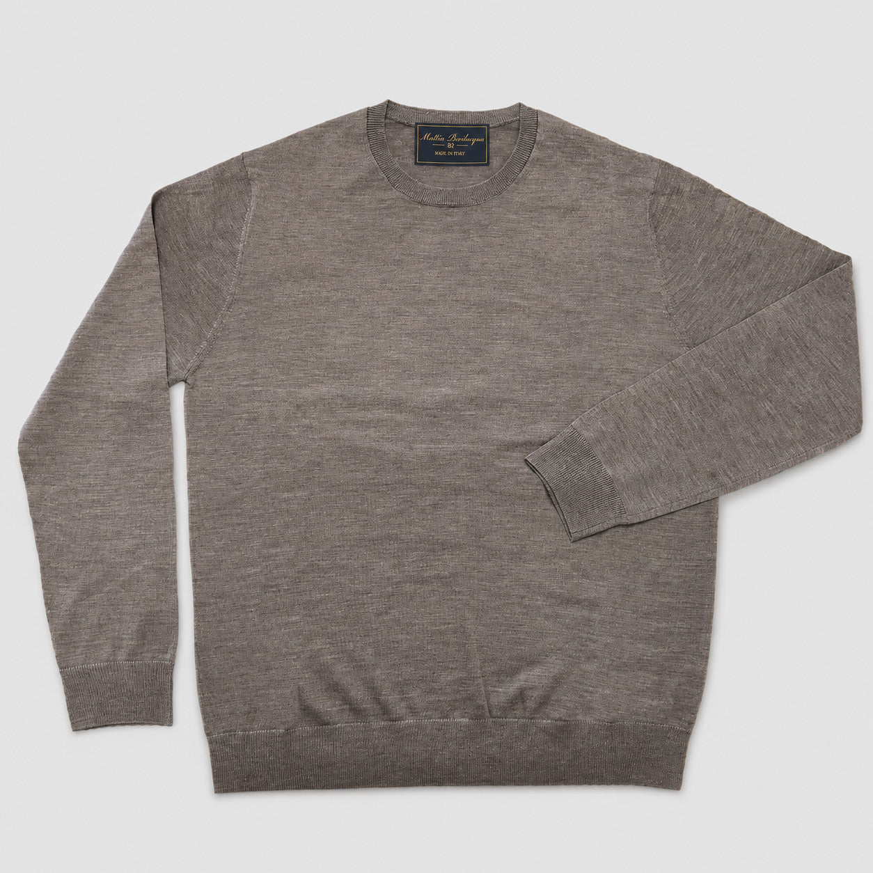 Maglione girocollo da uomo in 100% Lana Merino Superfine – Finezza 18