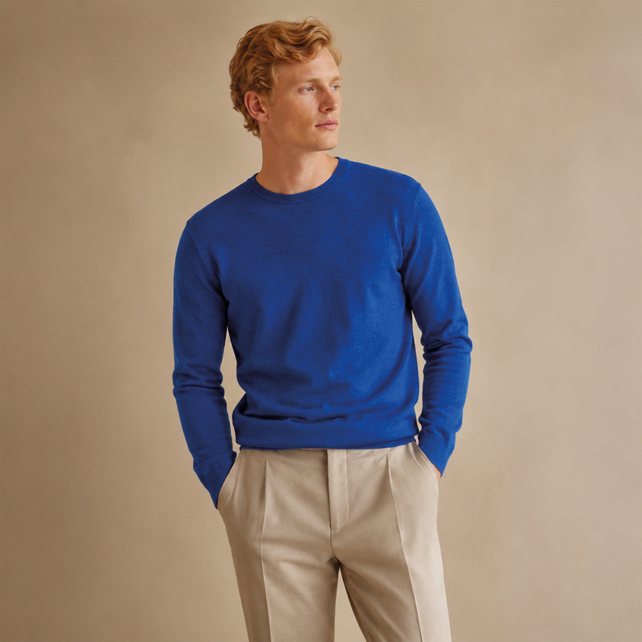 Maglione girocollo da uomo in lino biologico – Finezza 12