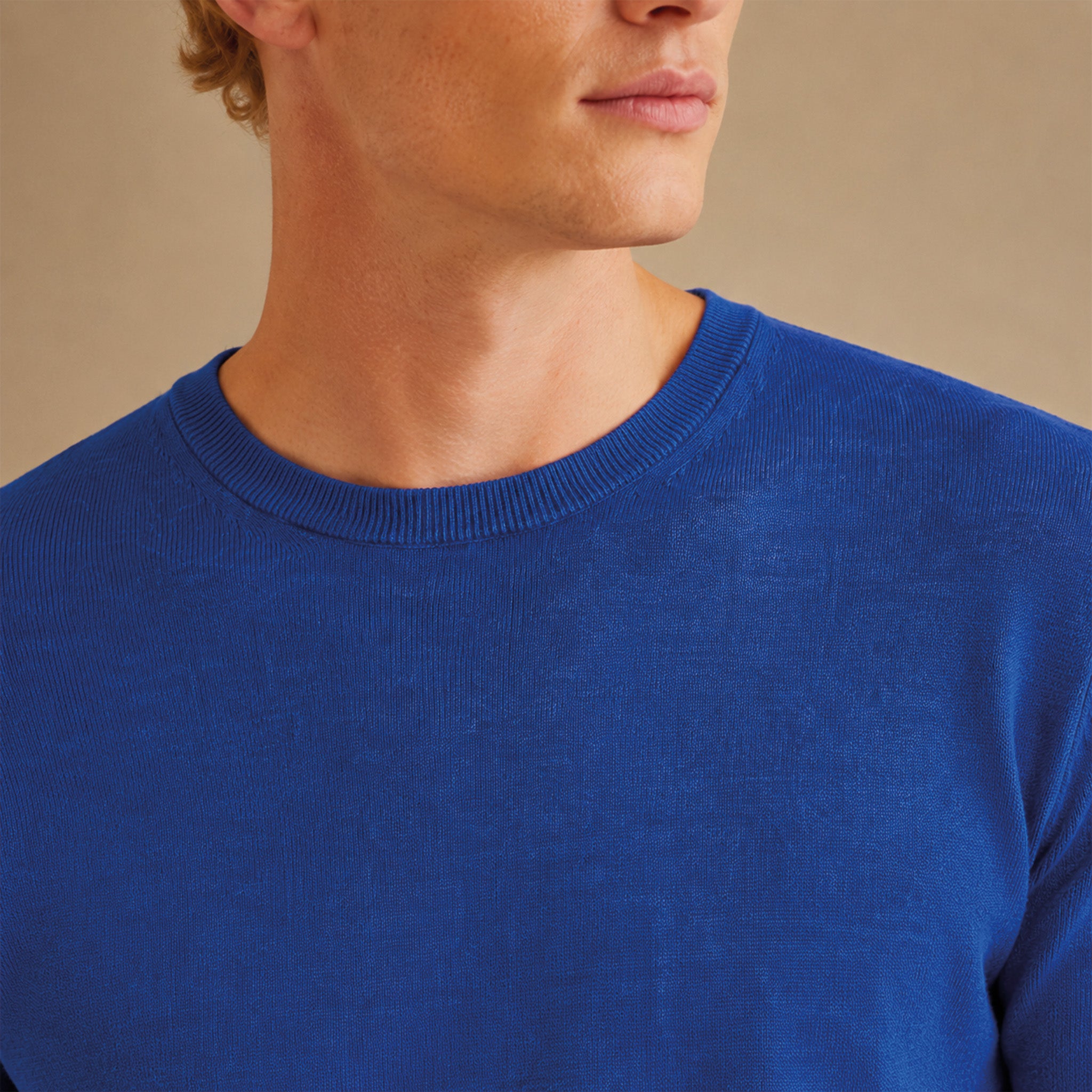 Maglione girocollo da uomo in lino biologico – Finezza 12