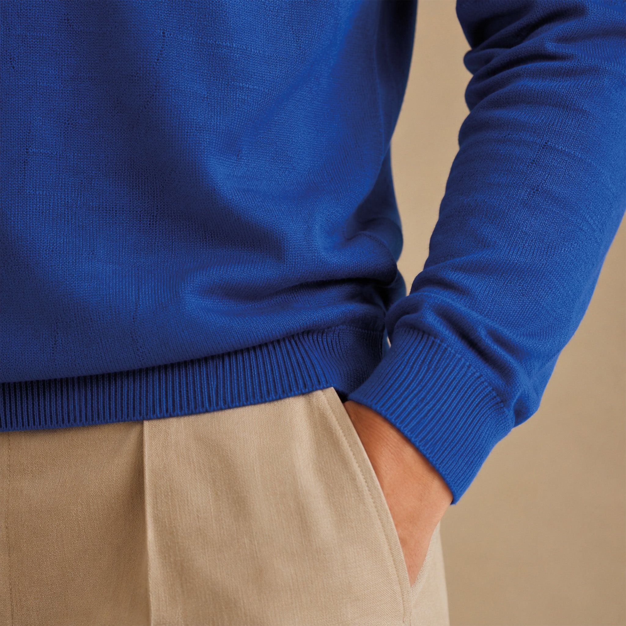 Maglione girocollo da uomo in lino biologico – Finezza 12