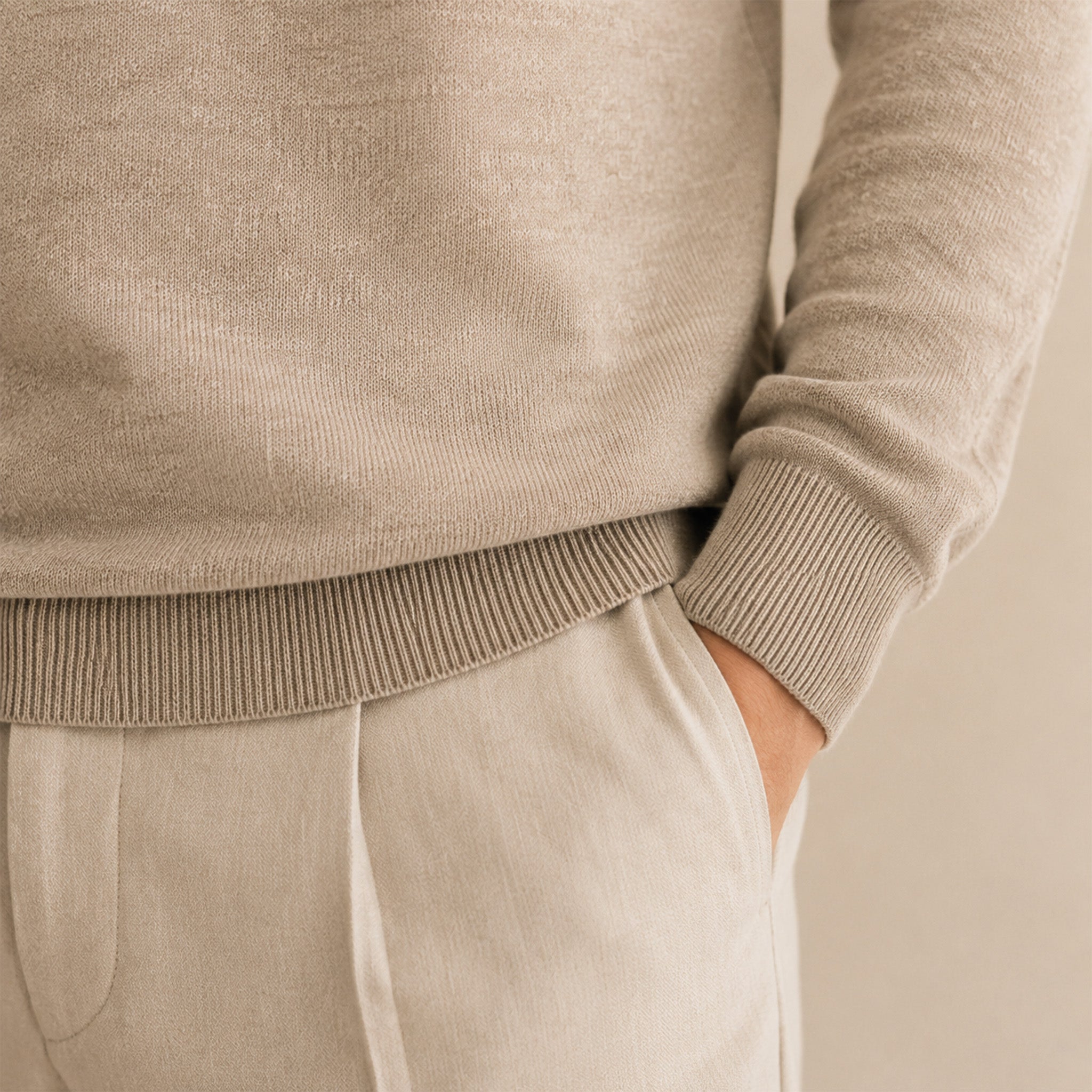 Maglione girocollo da uomo in lino biologico – Finezza 12