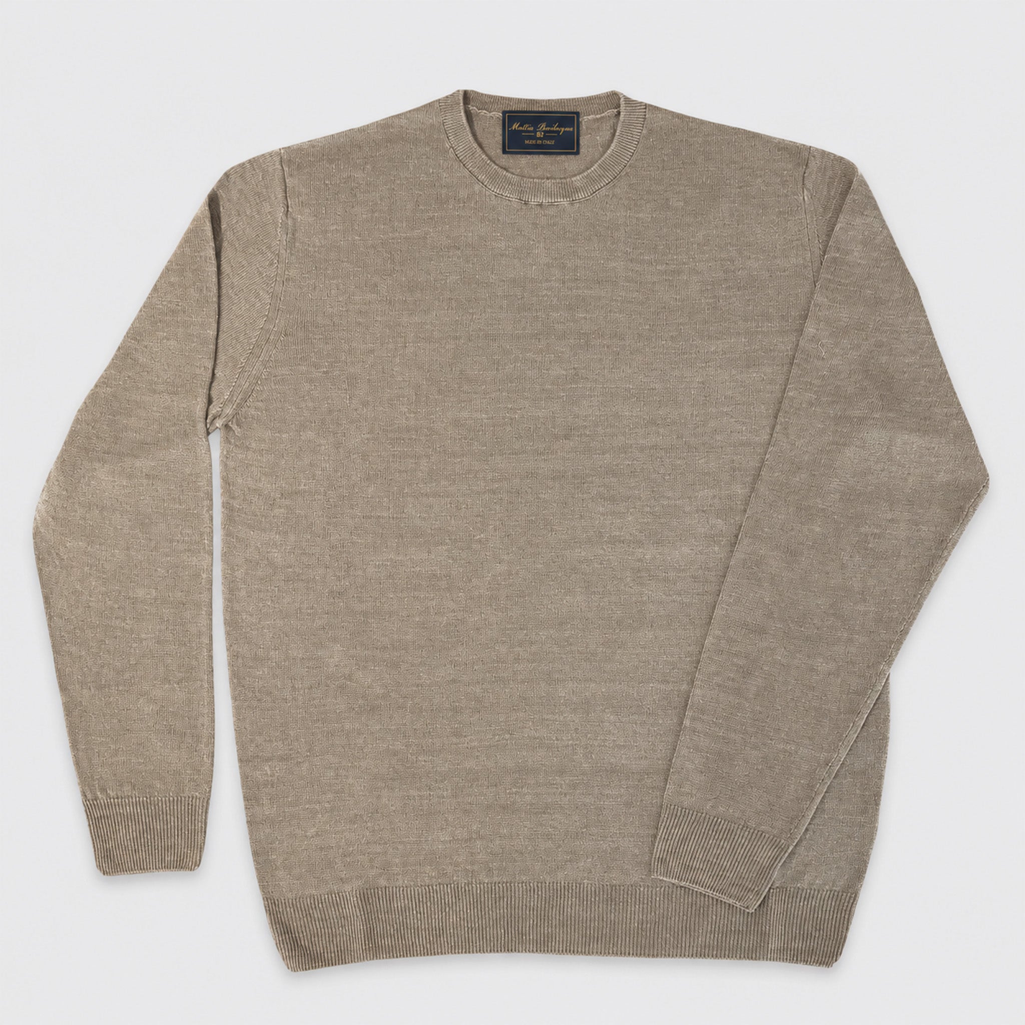 Maglione girocollo da uomo in lino biologico – Finezza 12