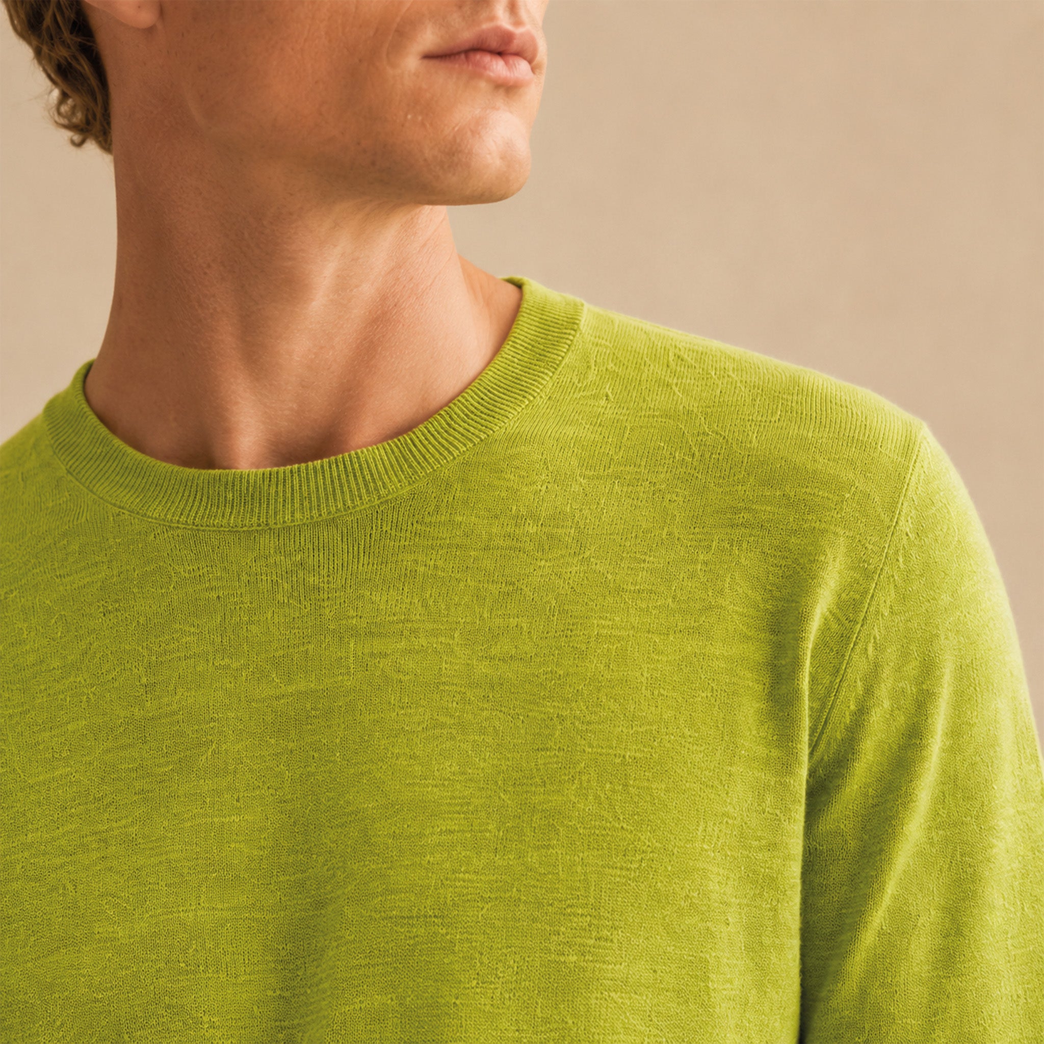 Maglione girocollo da uomo in lino biologico – Finezza 12