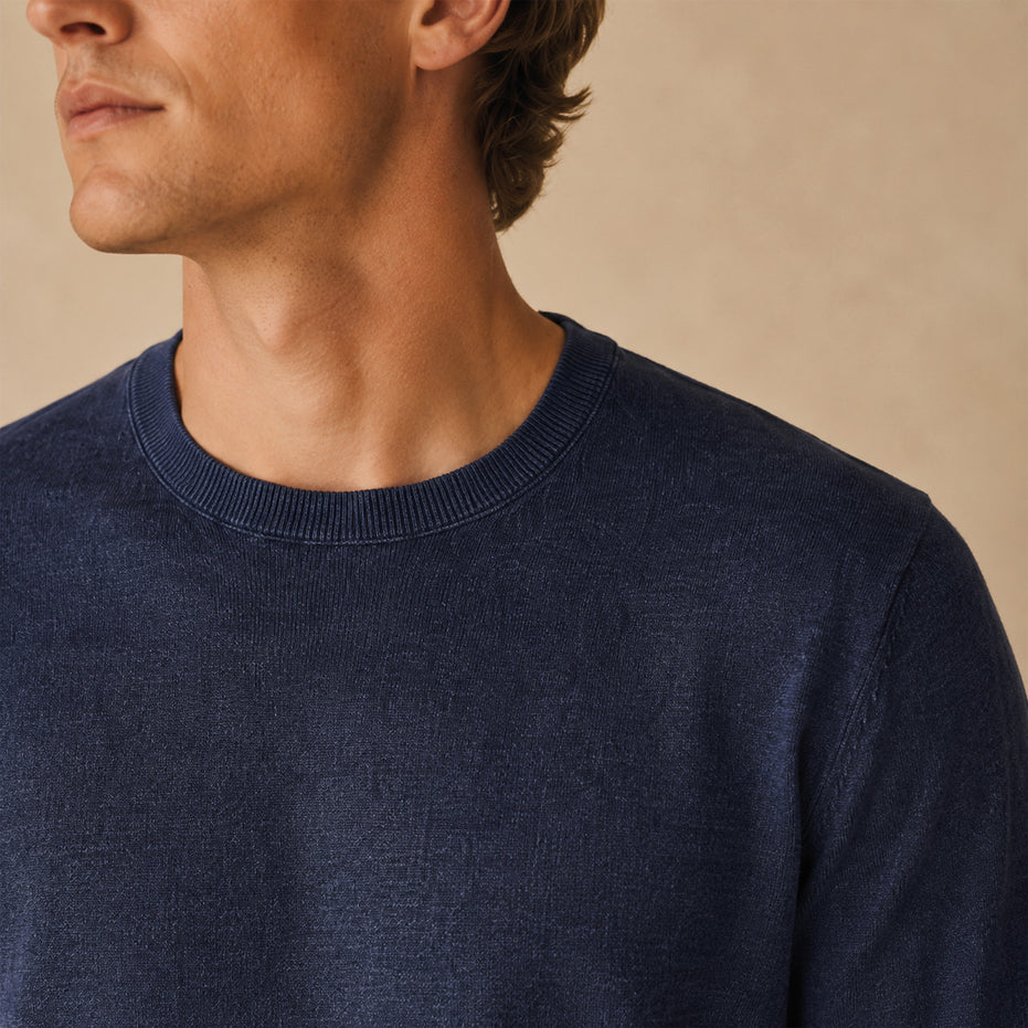 Maglione girocollo da uomo in lino biologico – Finezza 12
