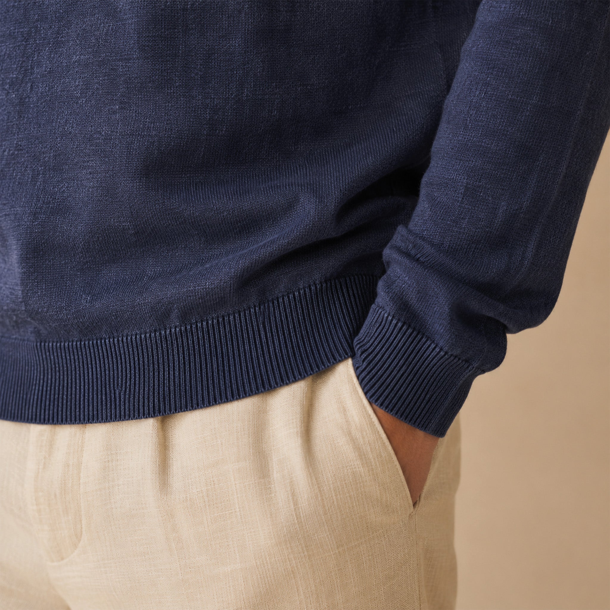 Maglione girocollo da uomo in lino biologico – Finezza 12