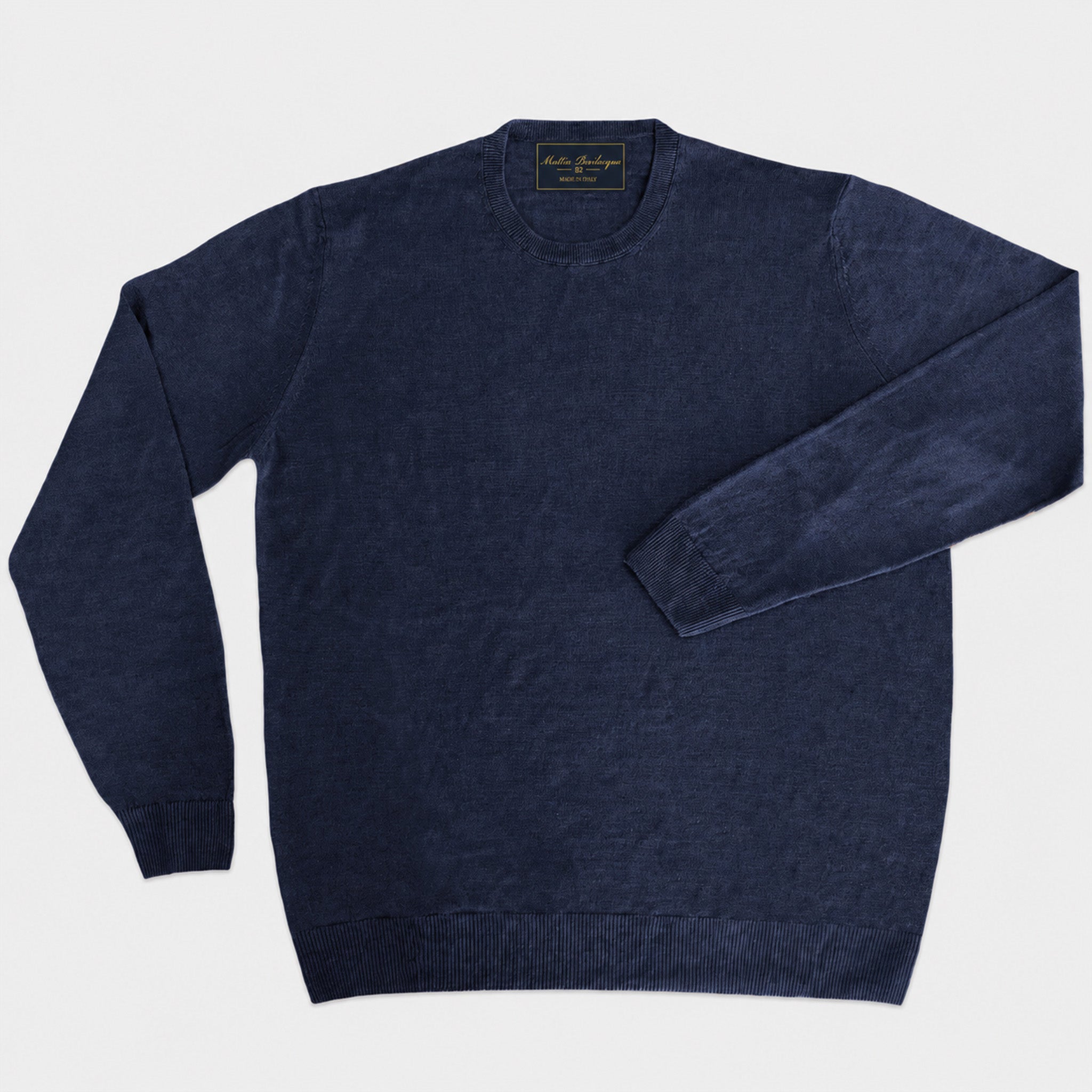 Maglione girocollo da uomo in lino biologico – Finezza 12