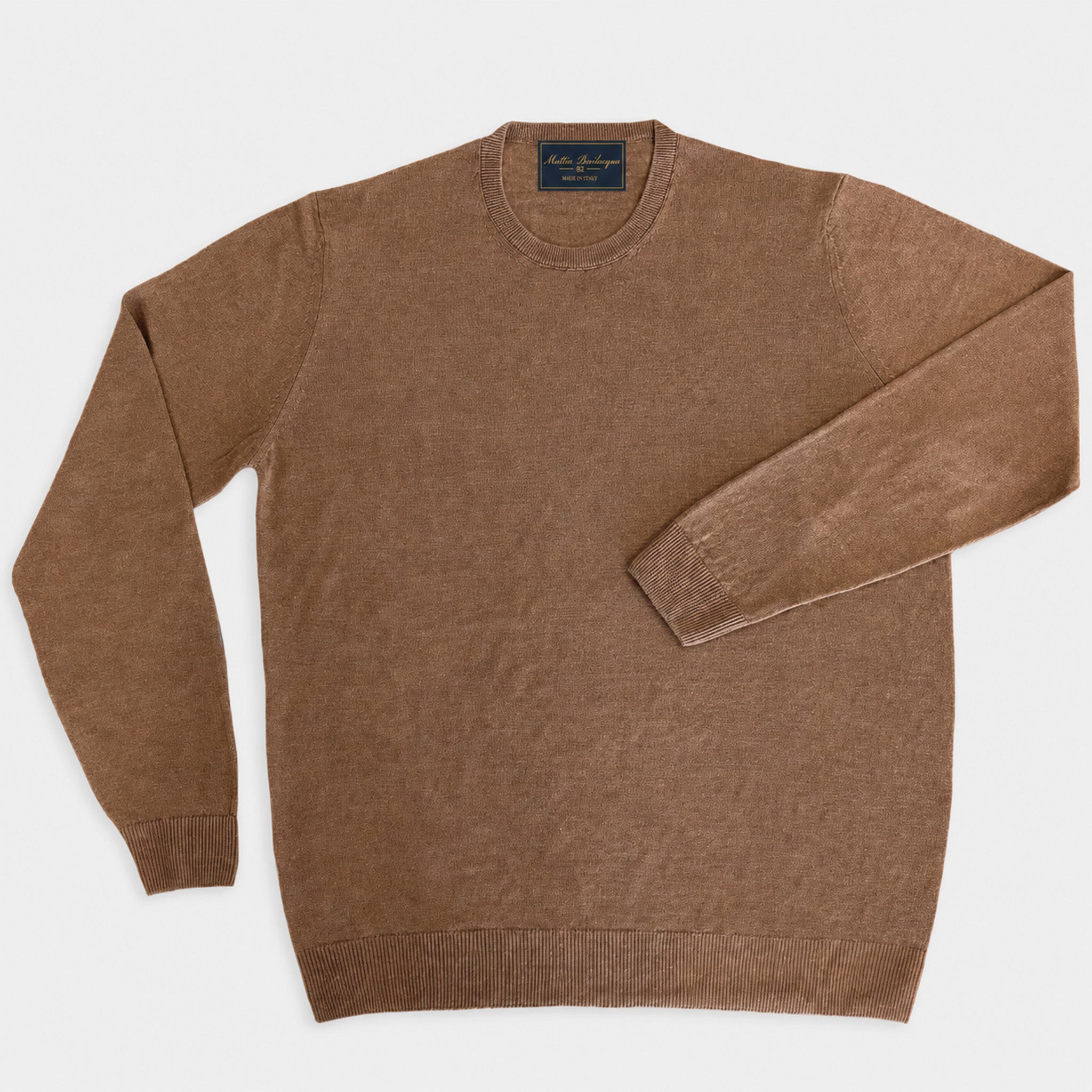 Maglione girocollo da uomo in lino biologico – Finezza 12
