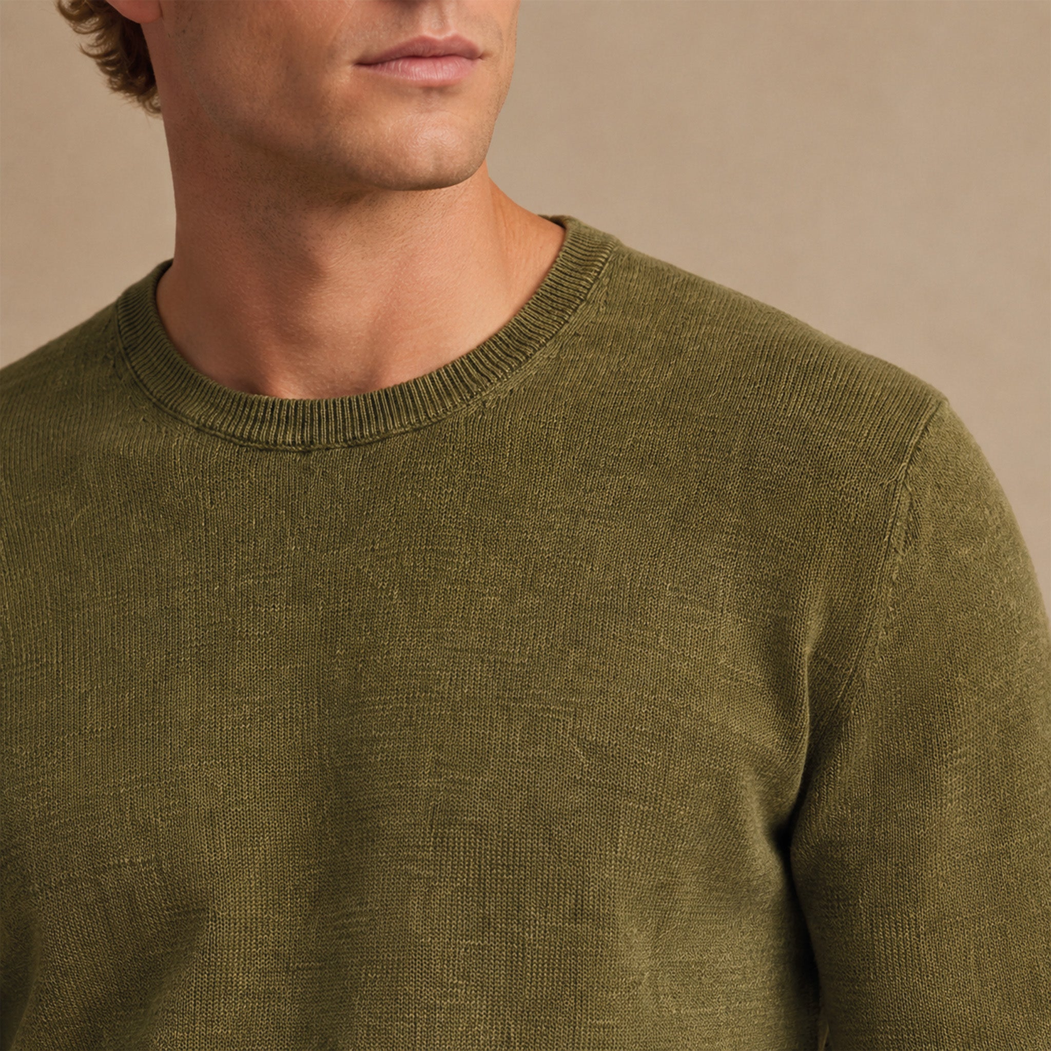 Maglione girocollo da uomo in lino biologico – Finezza 12