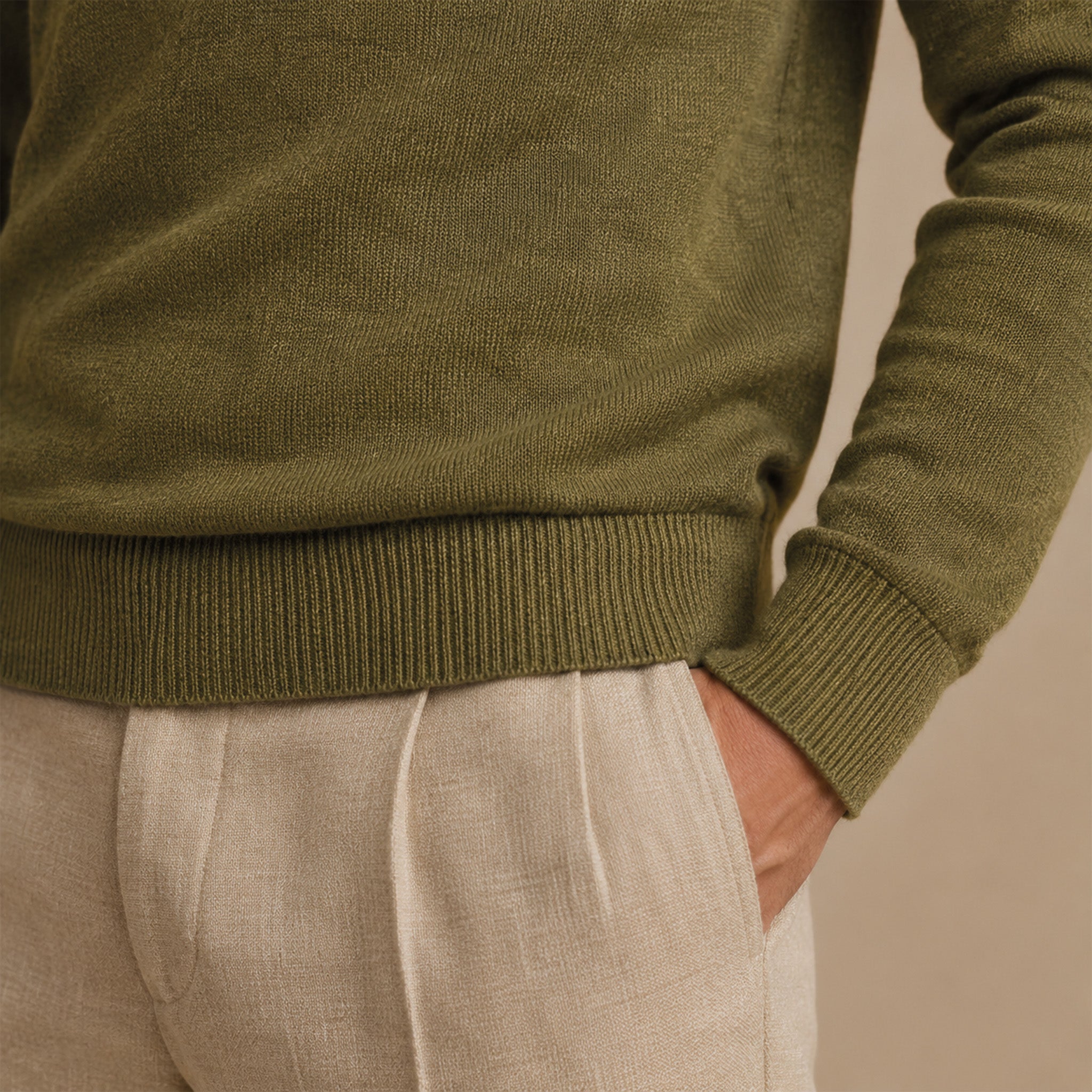 Maglione girocollo da uomo in lino biologico – Finezza 12