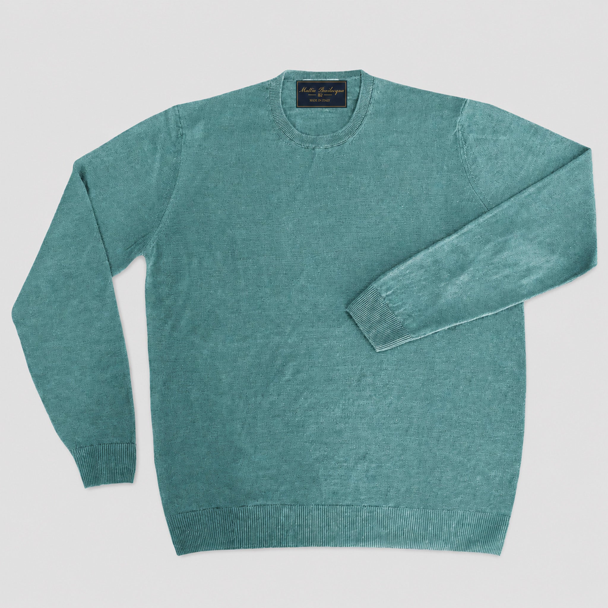 Maglione girocollo da uomo in lino biologico – Finezza 12