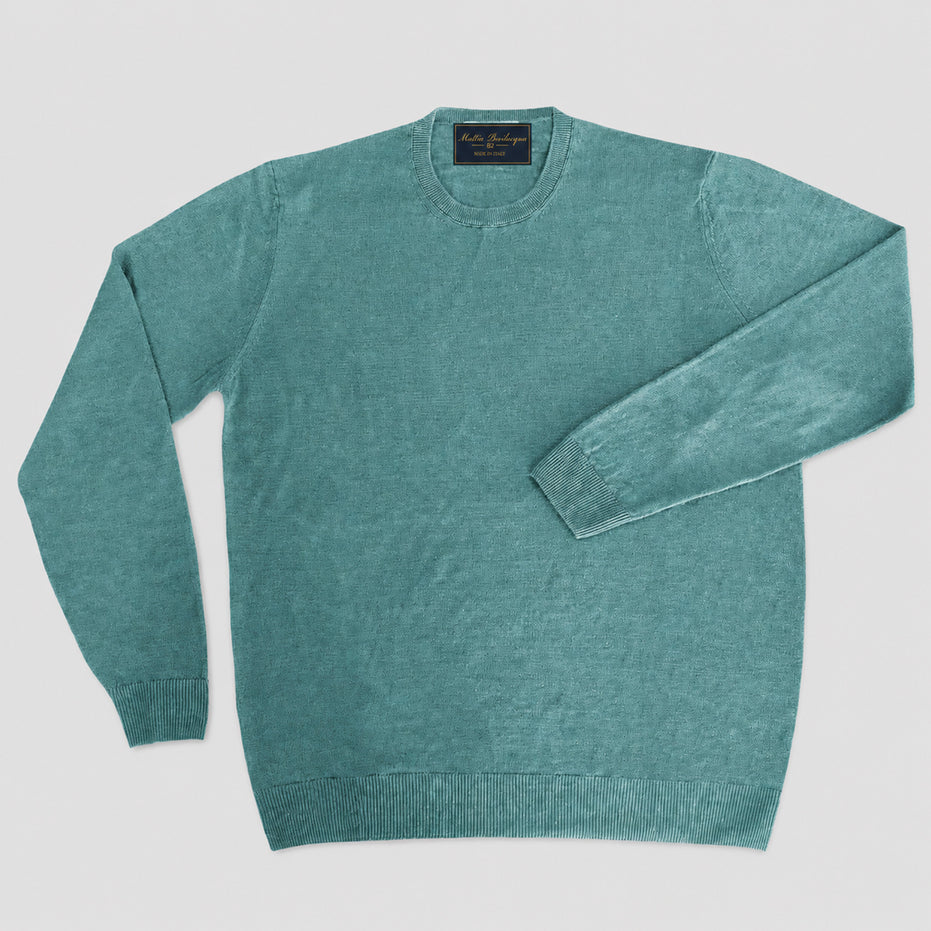 Maglione girocollo da uomo in lino biologico – Finezza 12
