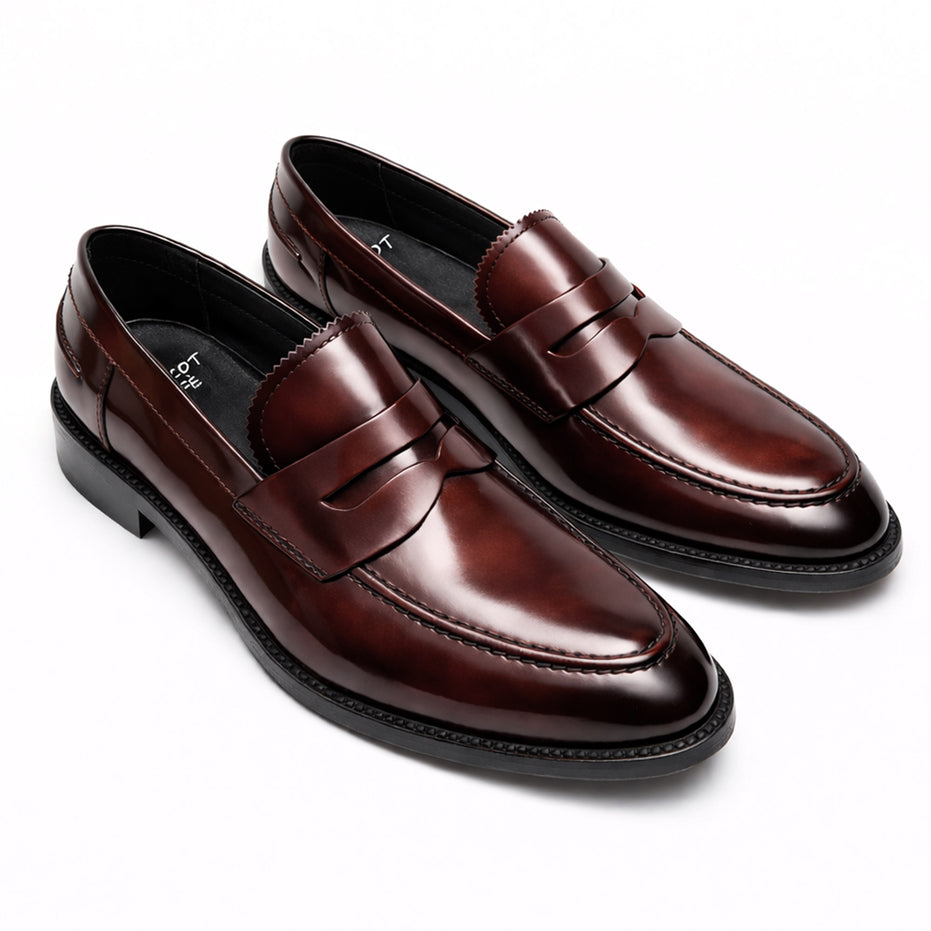 Scarpe - Mocassino penny loafer da uomo in vitello spazzolato