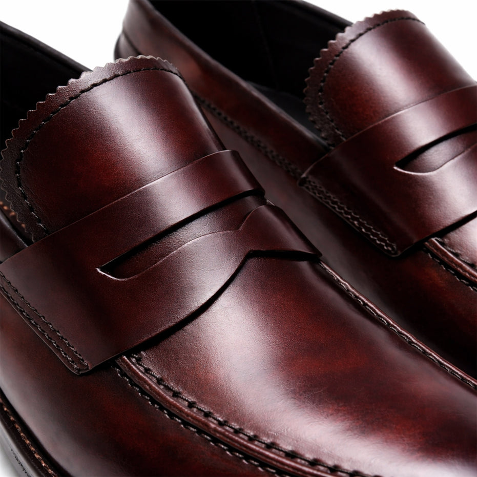 Scarpe - Mocassino penny loafer da uomo in vitello spazzolato