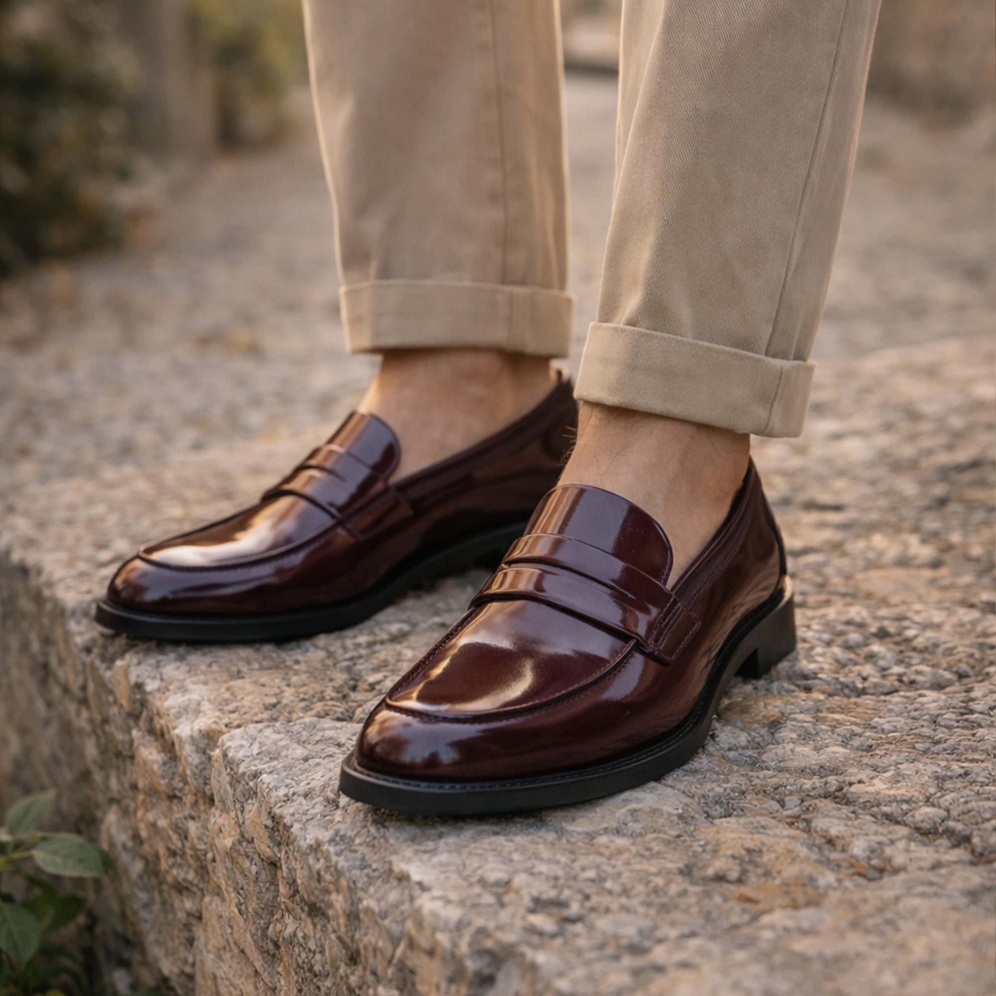 Scarpe - Mocassino penny loafer da uomo in vitello spazzolato