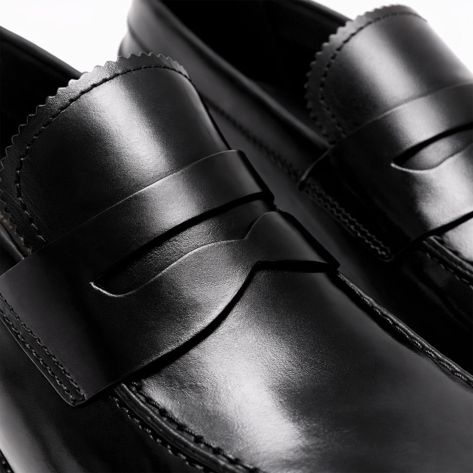 Scarpe - Mocassino penny loafer da uomo in vitello spazzolato