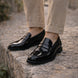 Scarpe - Mocassino penny loafer da uomo in vitello spazzolato