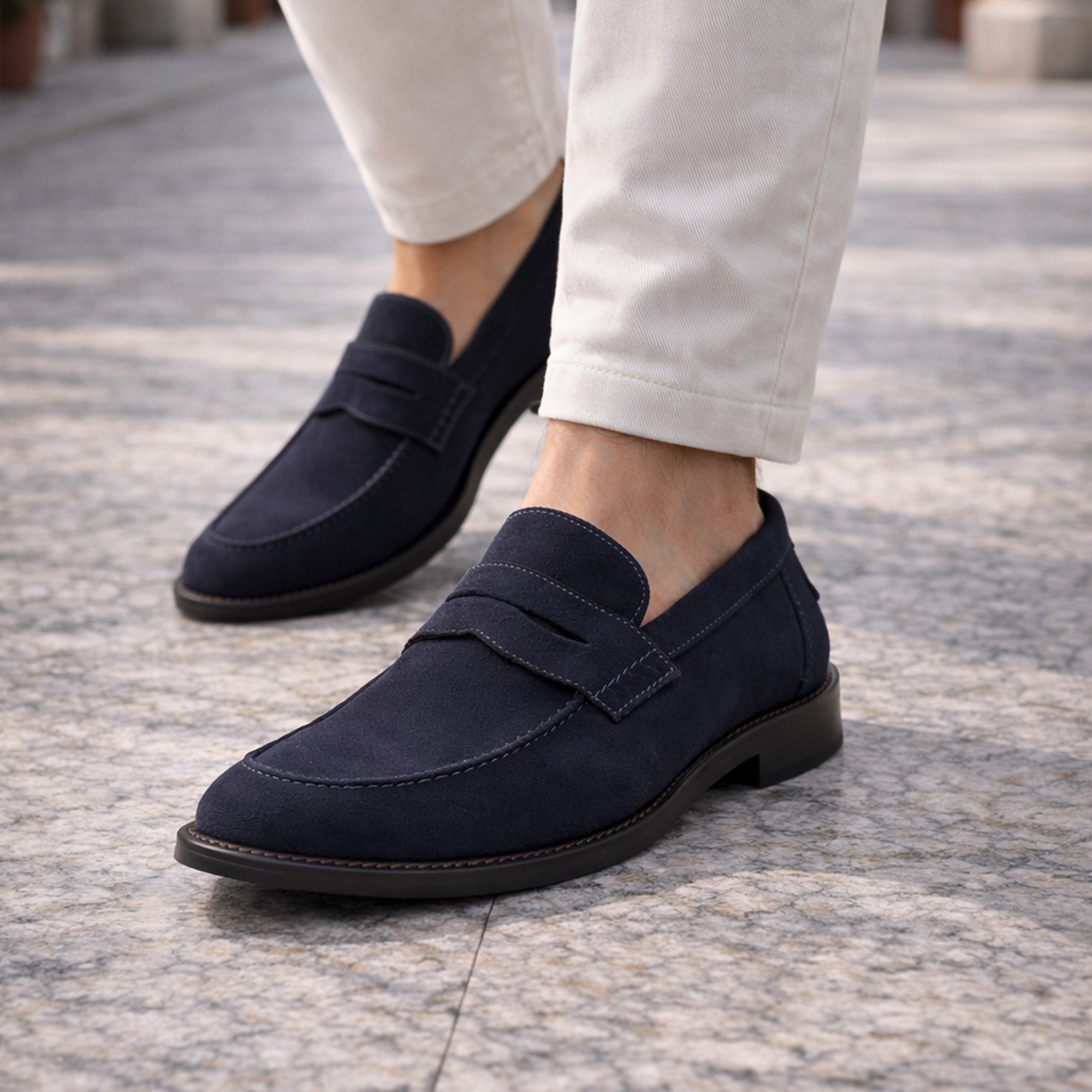 Scarpe Mocassino Penny Loafer da uomo scamosciate