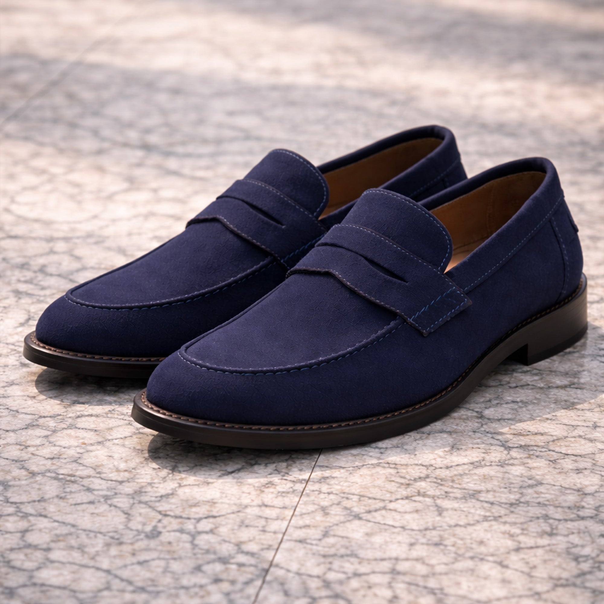 Scarpe Mocassino Penny Loafer da uomo scamosciate