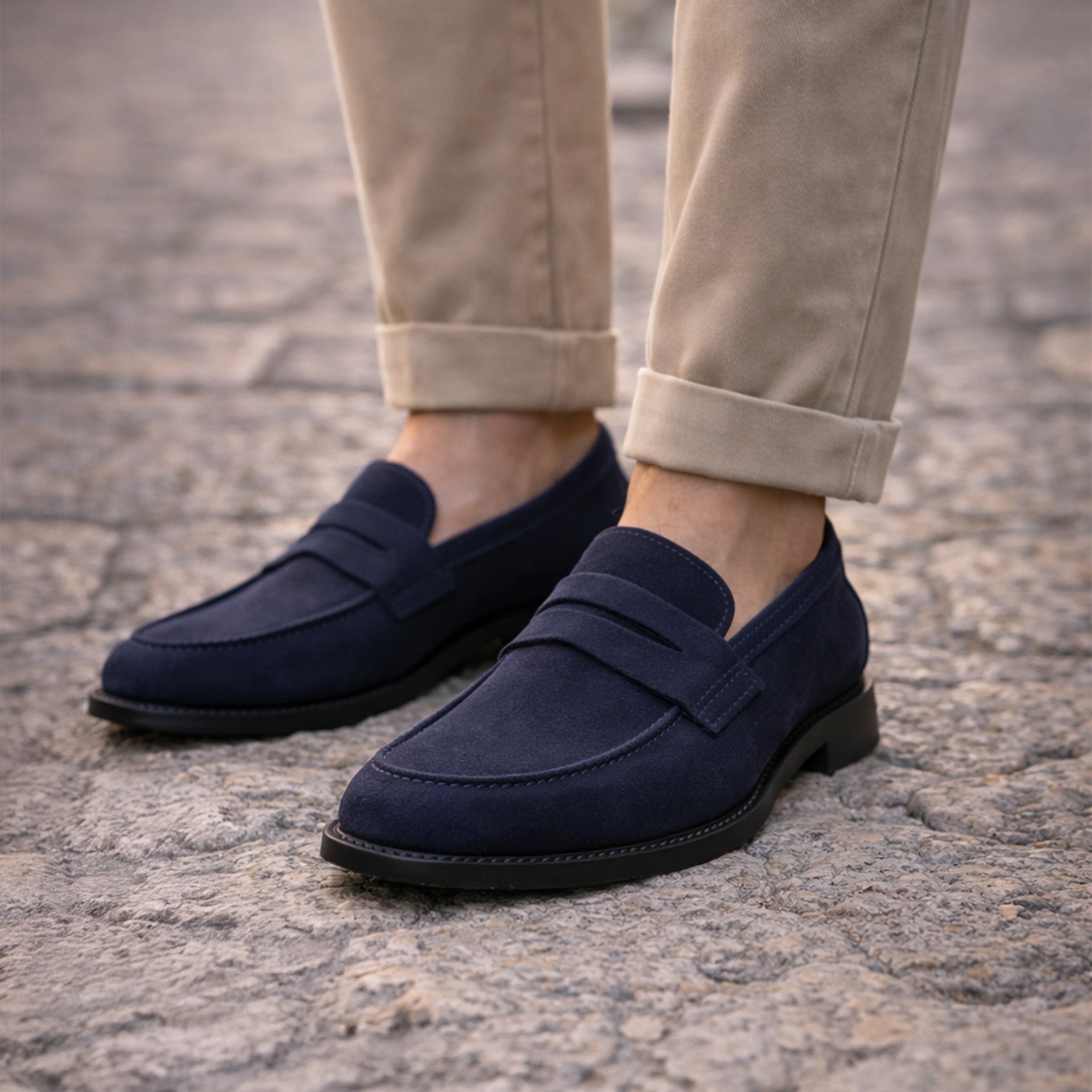 Scarpe Mocassino Penny Loafer da uomo scamosciate