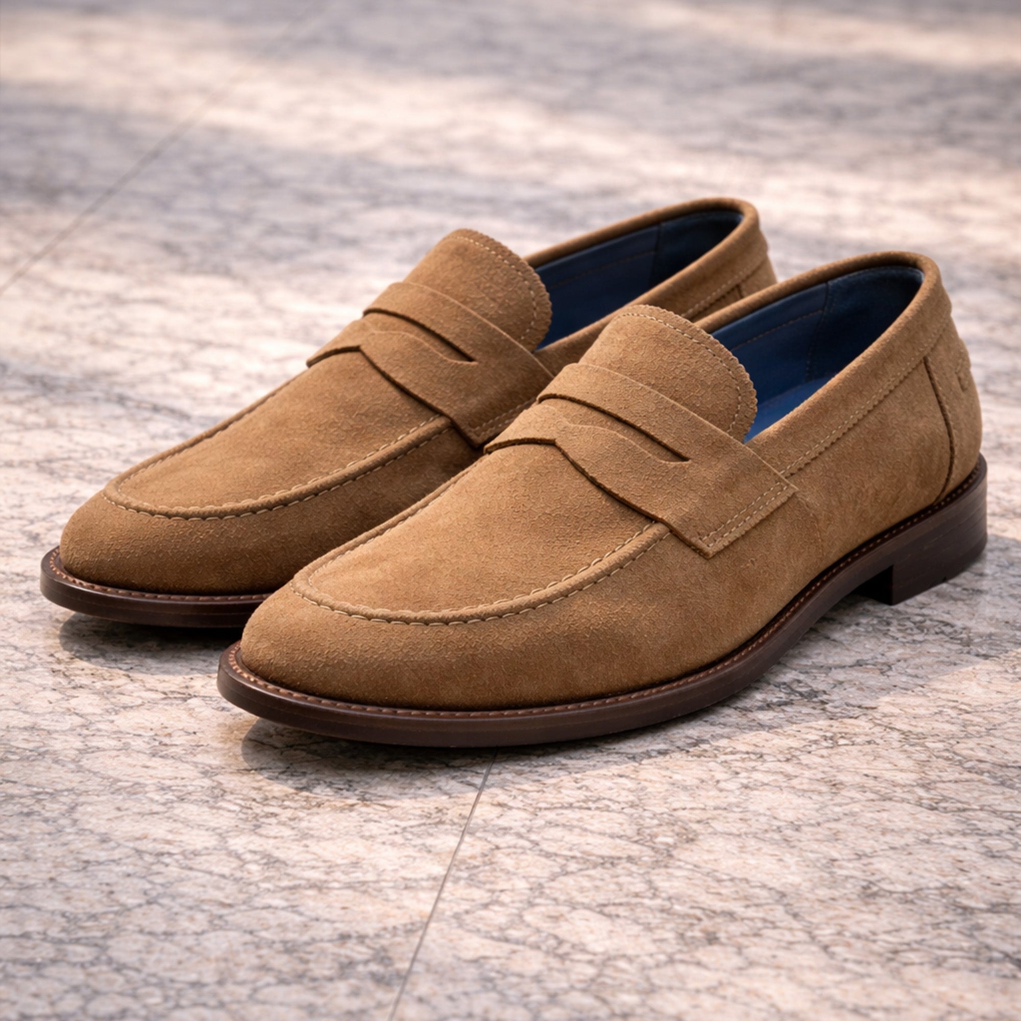 Scarpe Mocassino Penny Loafer da uomo scamosciate