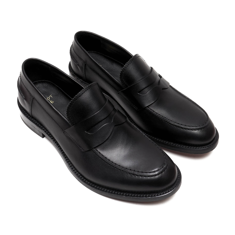 Scarpe - Mocassino penny loafer da uomo in vitello spazzolato