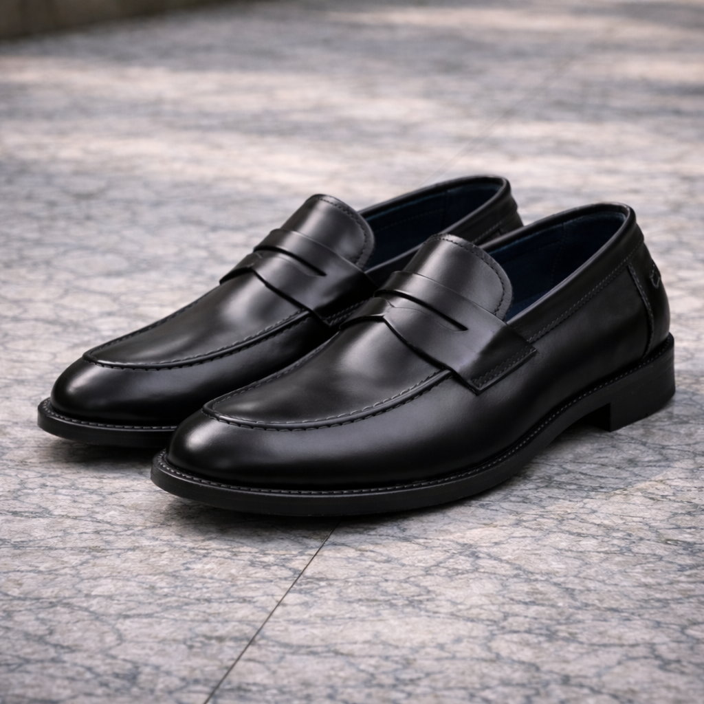 Scarpe - Mocassino penny loafer da uomo in vitello spazzolato