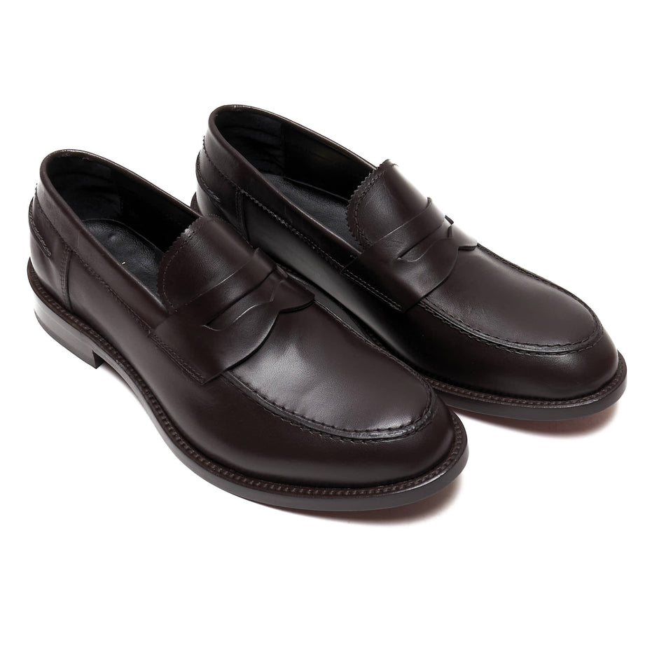 Scarpe - Mocassino penny loafer da uomo in vitello spazzolato