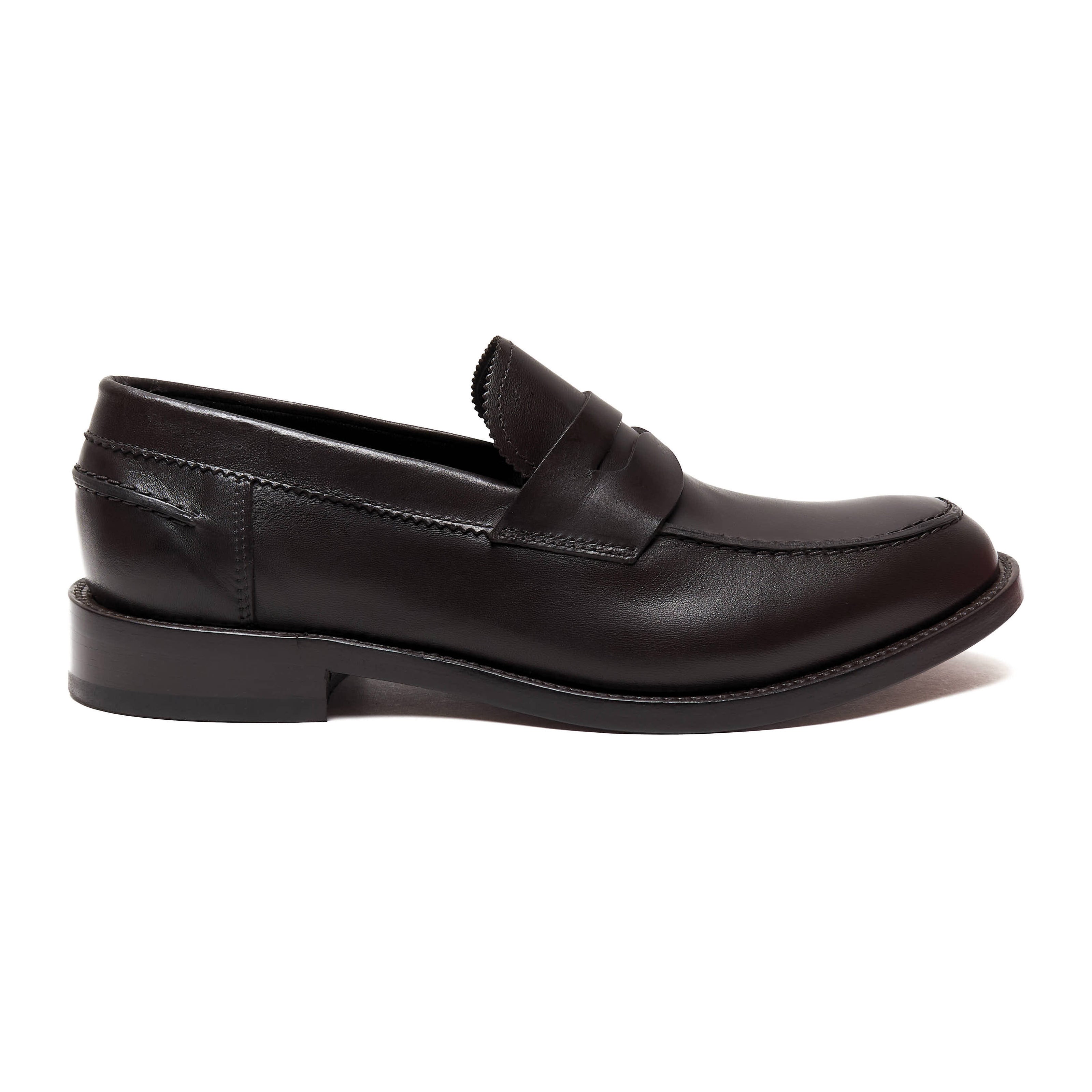 Scarpe - Mocassino penny loafer da uomo in vitello spazzolato