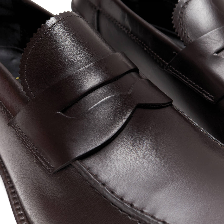 Scarpe - Mocassino penny loafer da uomo in vitello spazzolato