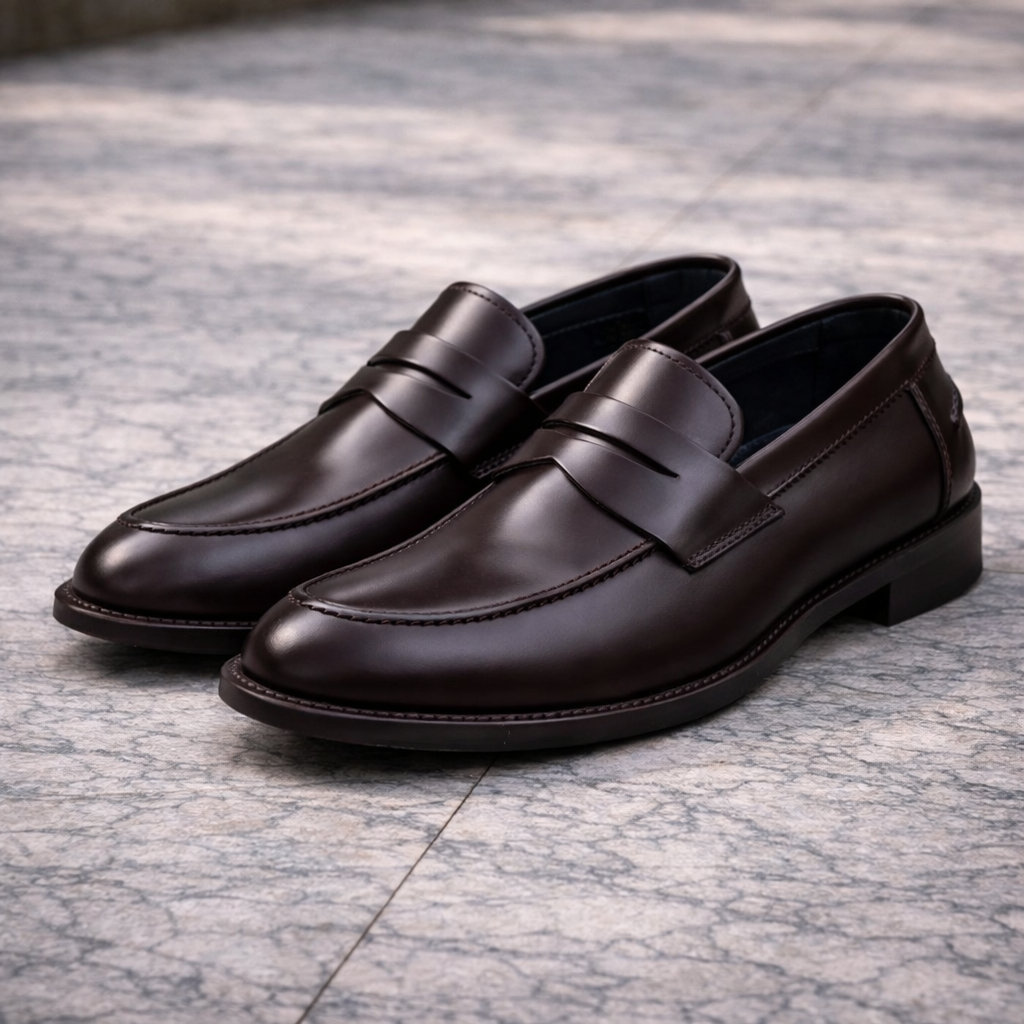 Scarpe - Mocassino penny loafer da uomo in vitello spazzolato