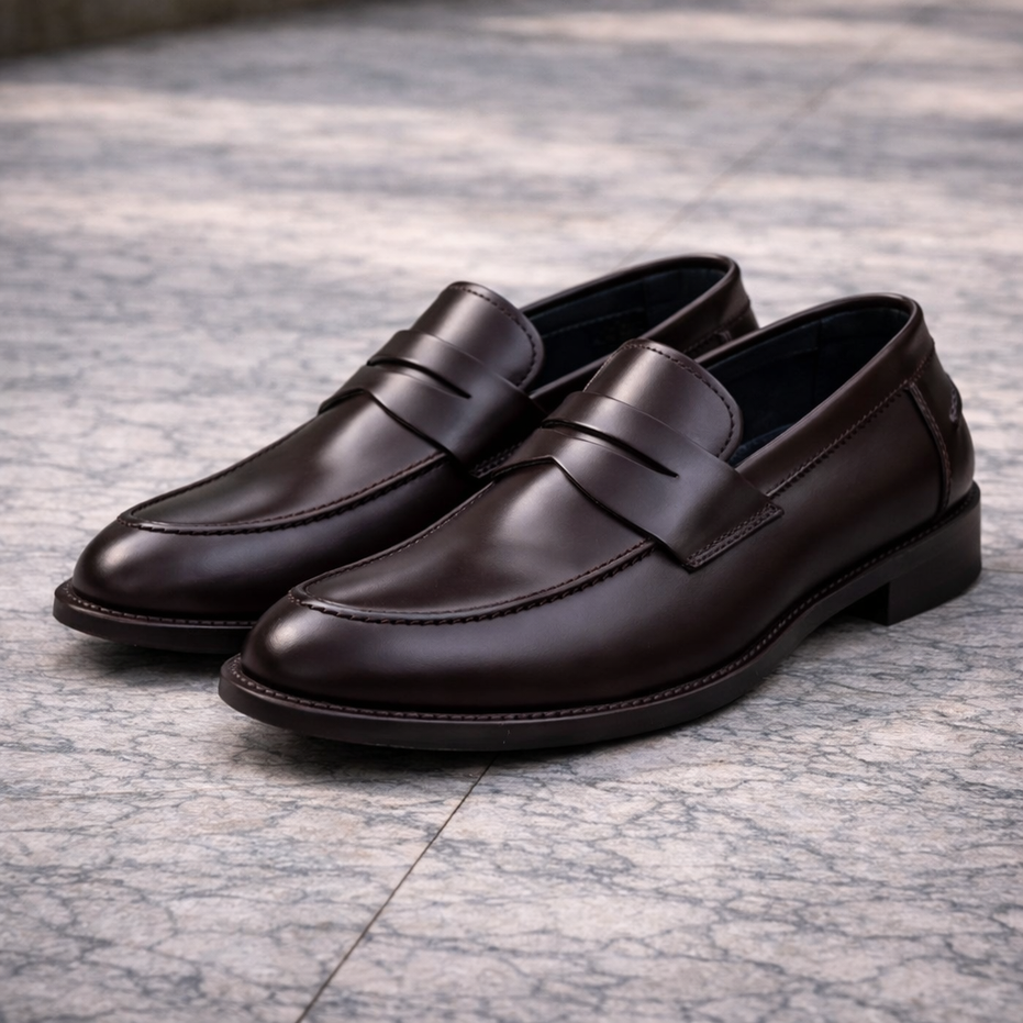 Scarpe - Mocassino penny loafer da uomo in vitello spazzolato