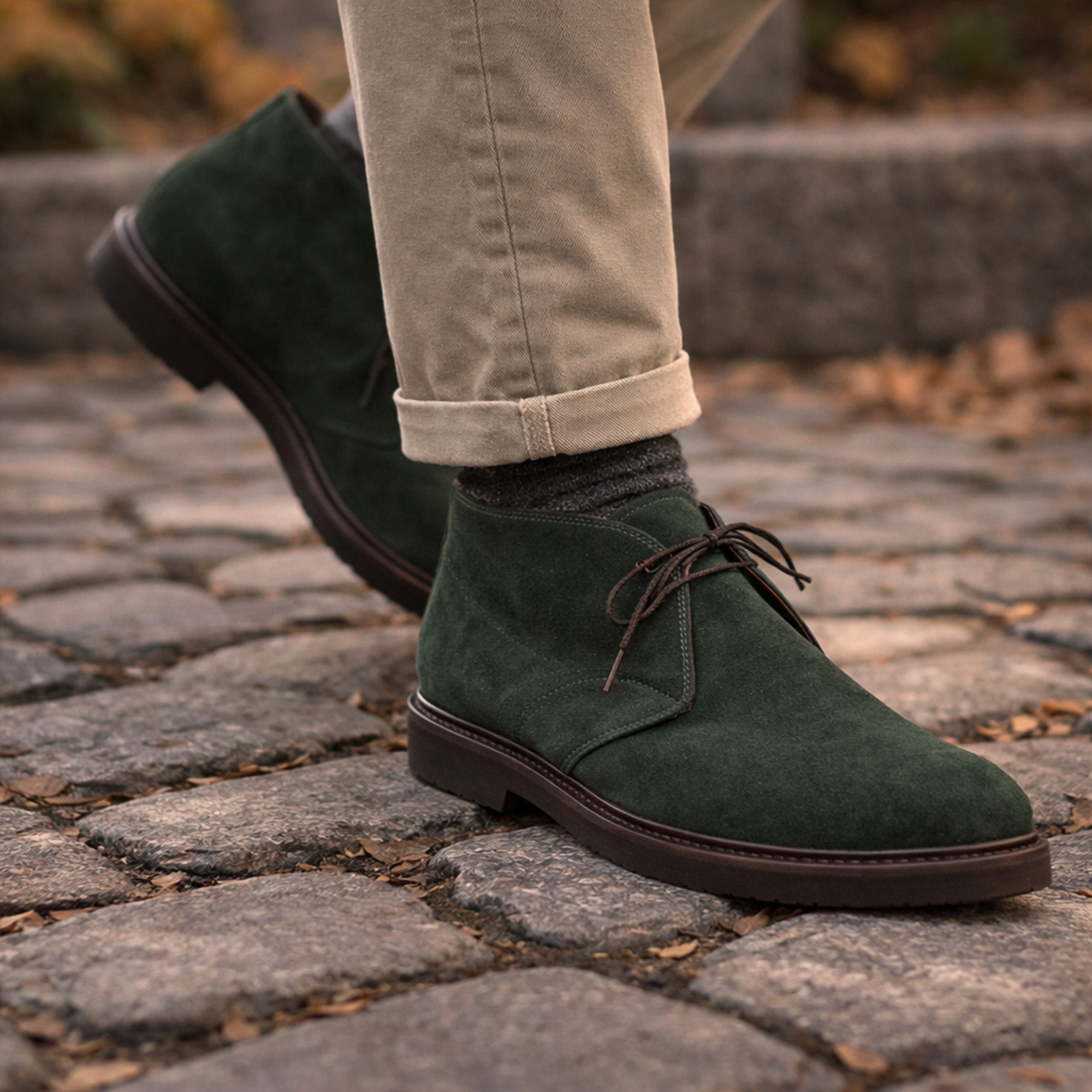 Scarpa Uomo Polacchino con lacci scamosciata